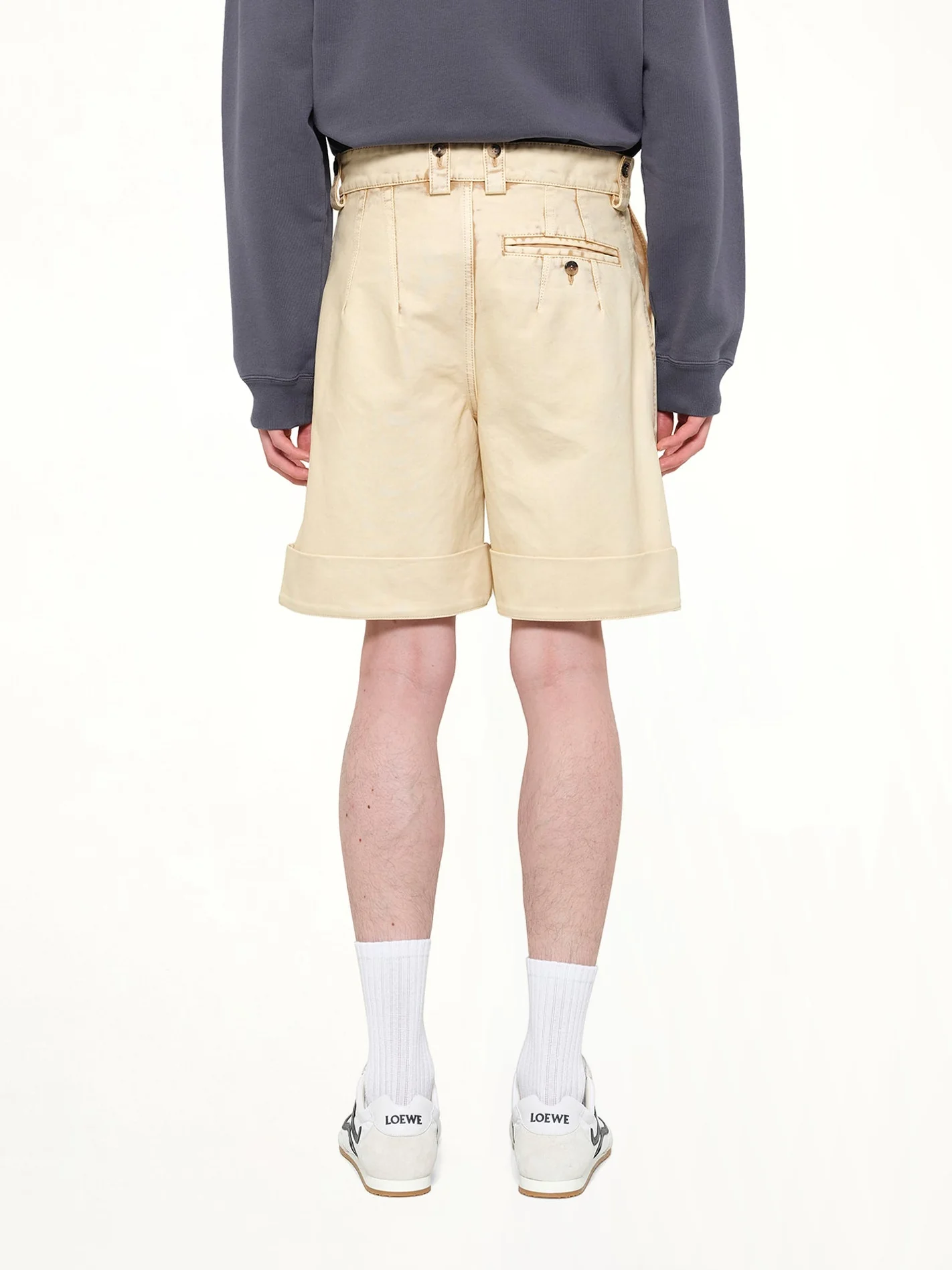 Turn-Up Shorts in Beige - Image 5