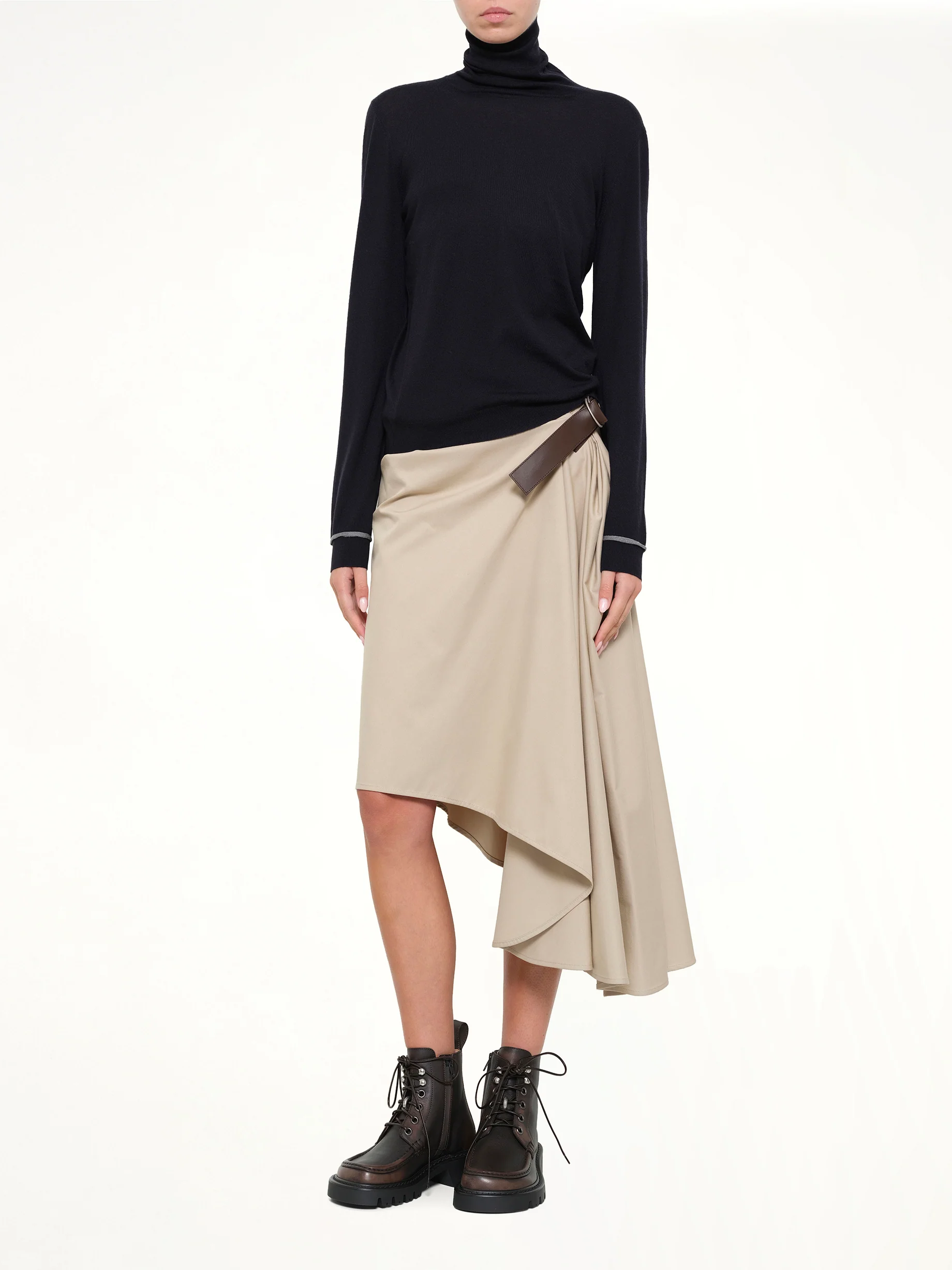 Turtleneck Sweater in Navy/Grey - Image 4