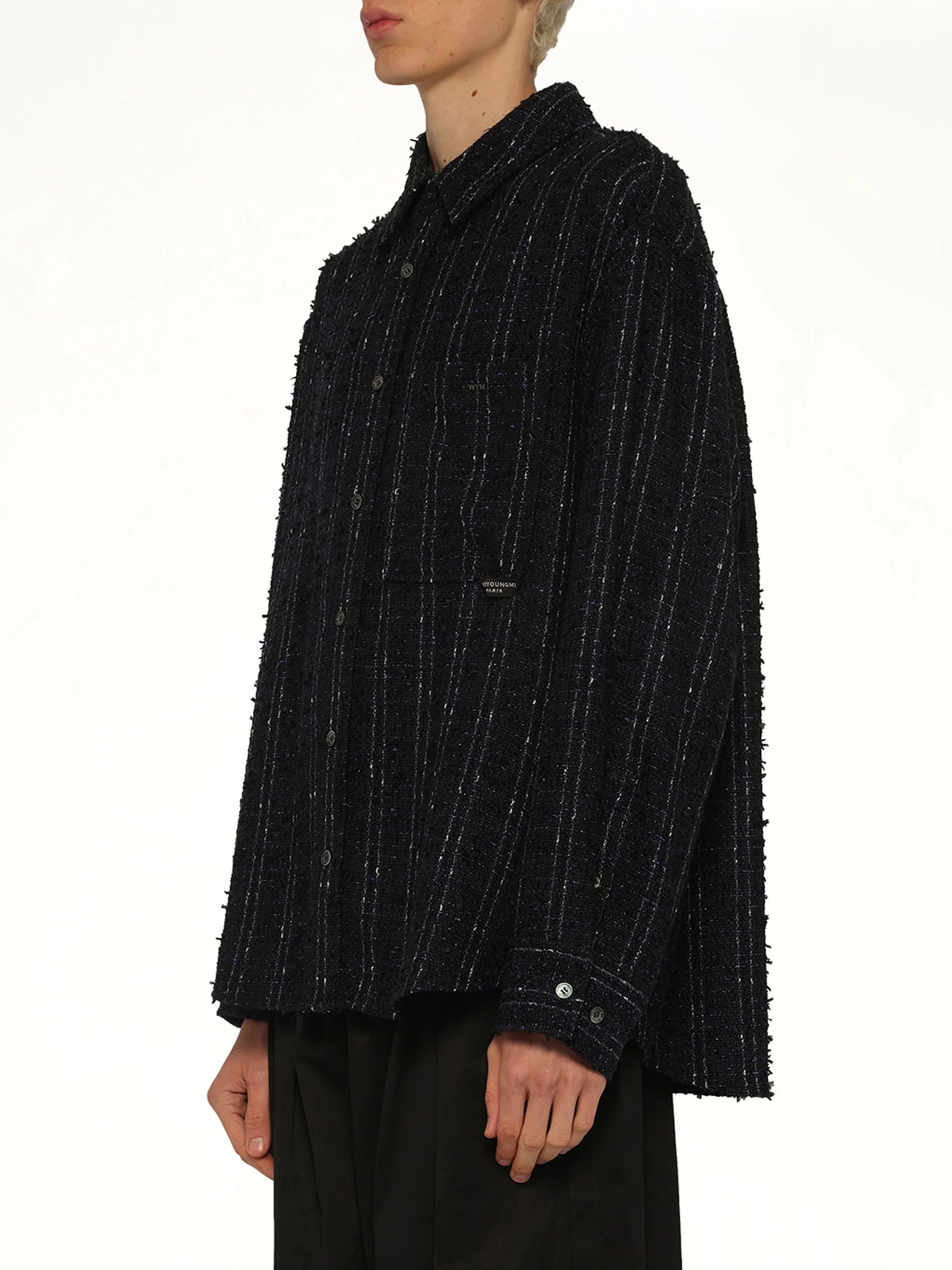 Tweed Shirt in Navy - Image 3