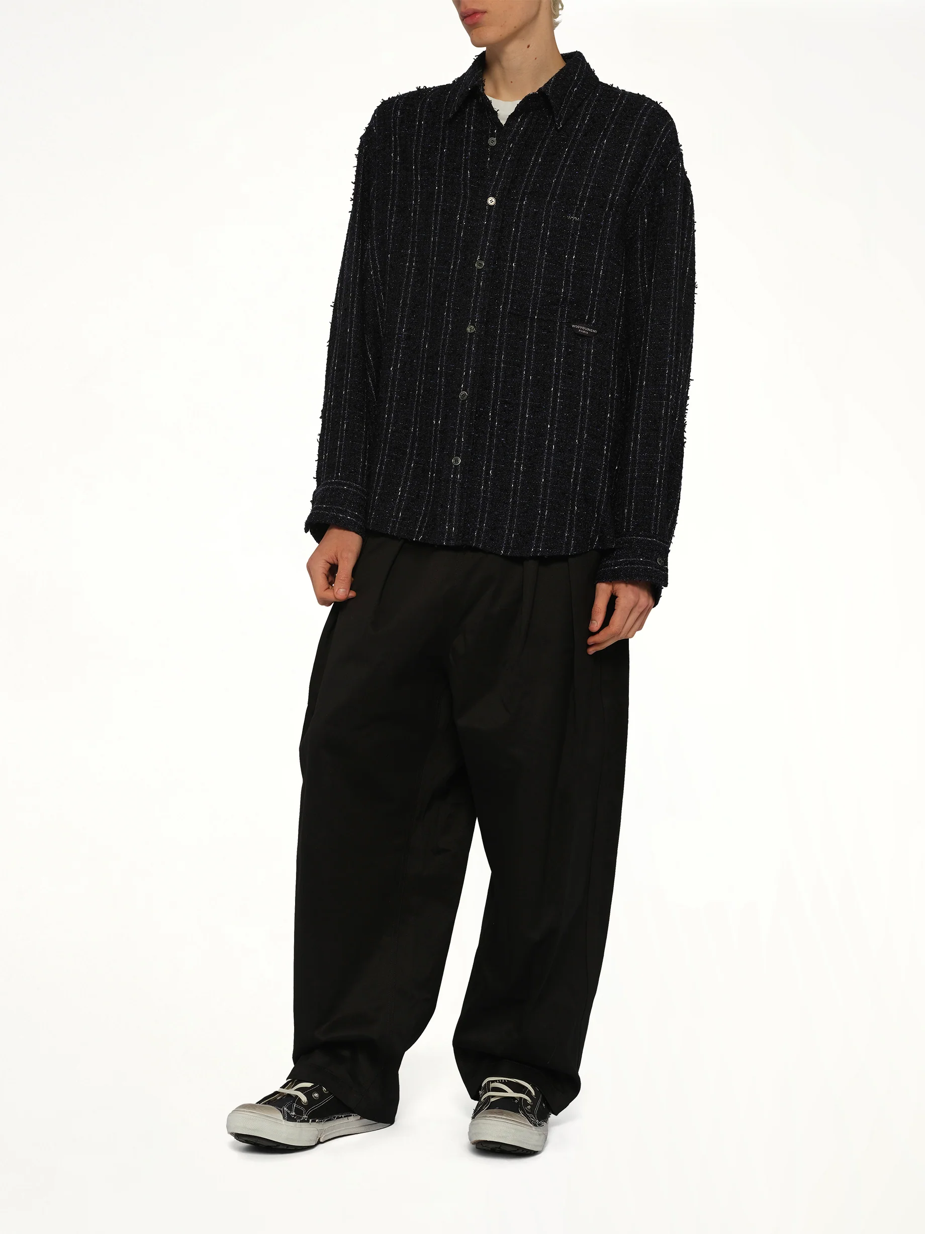 Tweed Shirt in Navy - Image 4
