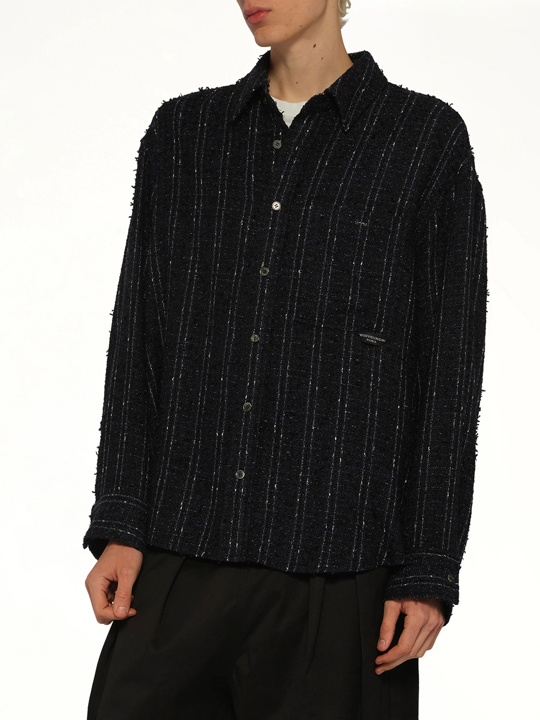 Tweed Shirt in Navy - Image 6