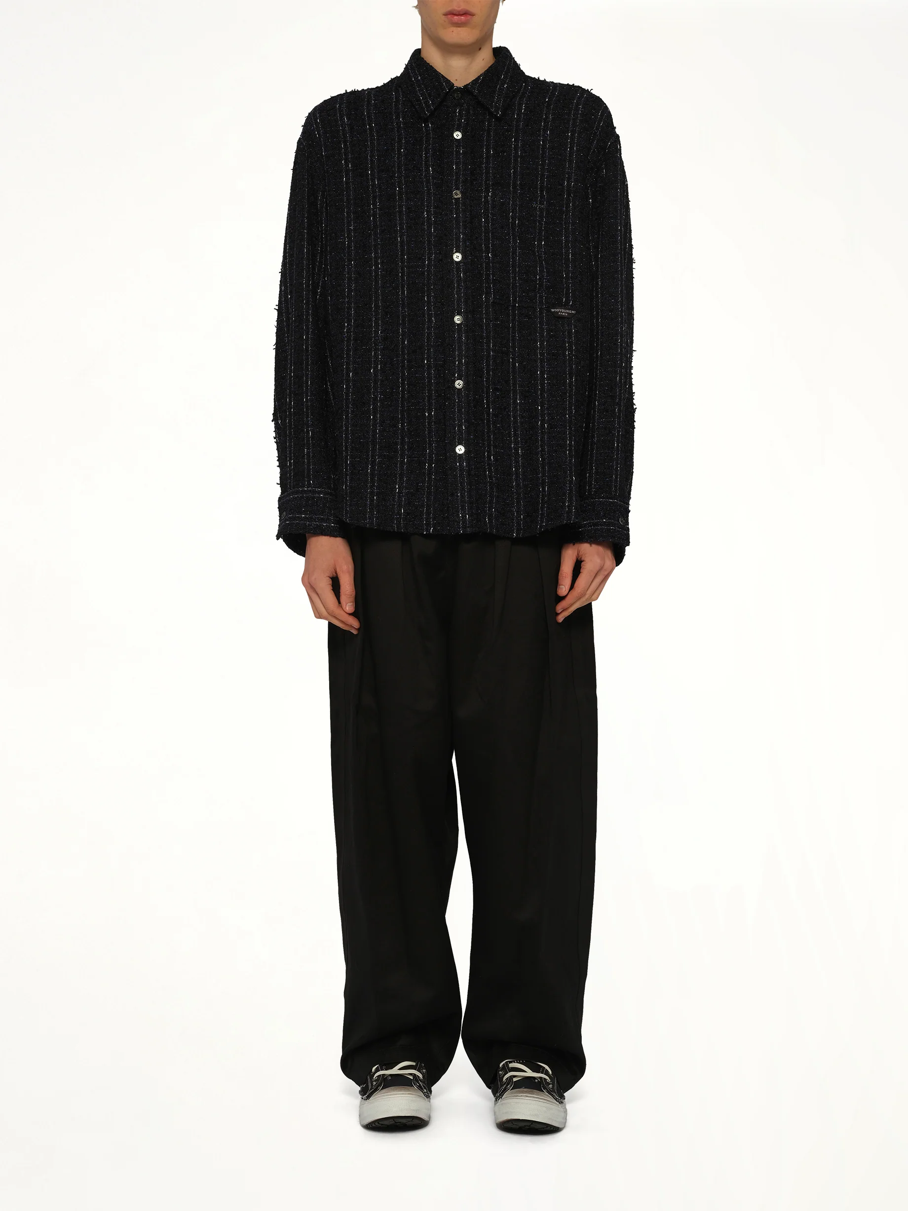 Tweed Shirt in Navy - Image 7