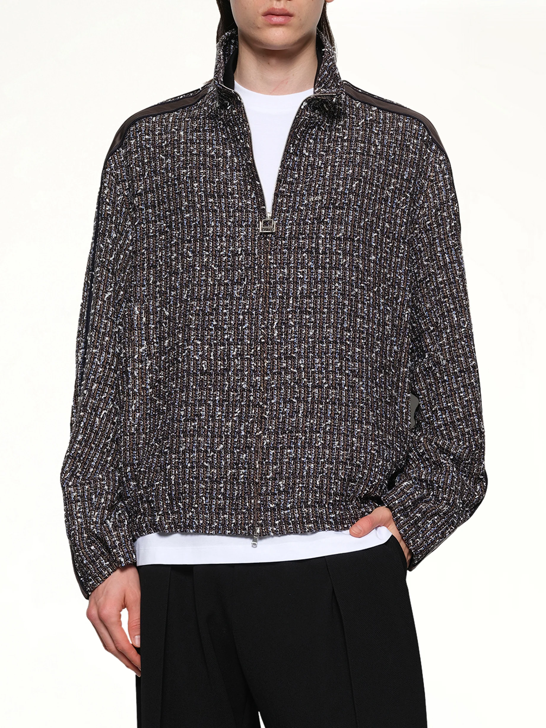 Tweed Track Jacket in Blue - Image 6