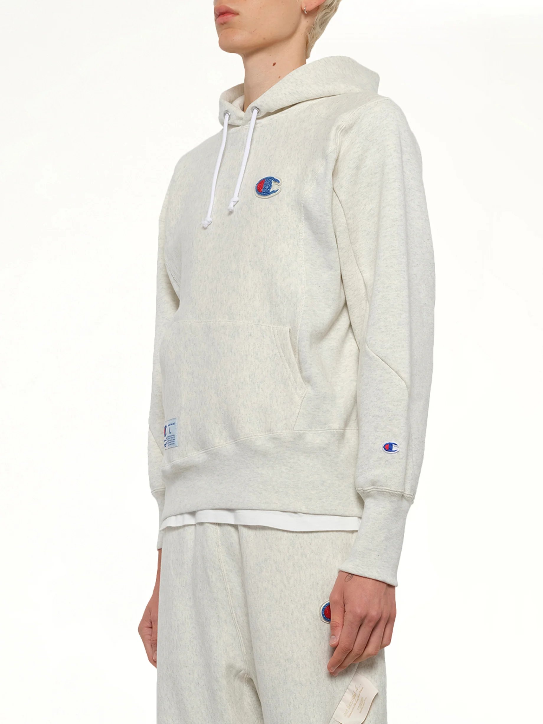 Undercover X Champion Hoodie in Oatmeal - Image 3