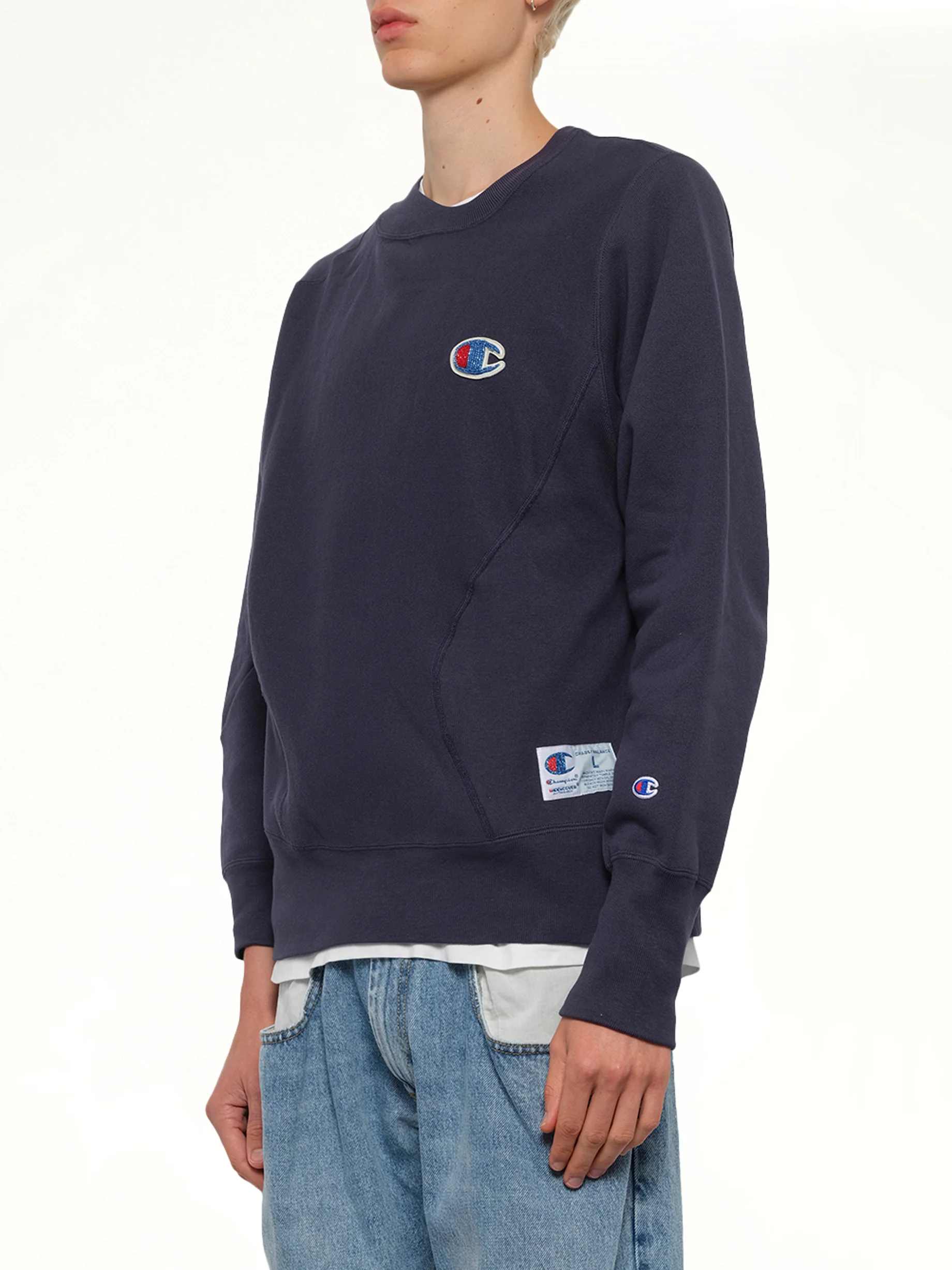 Undercover X Champion Sweatshirt in Navy - Image 3