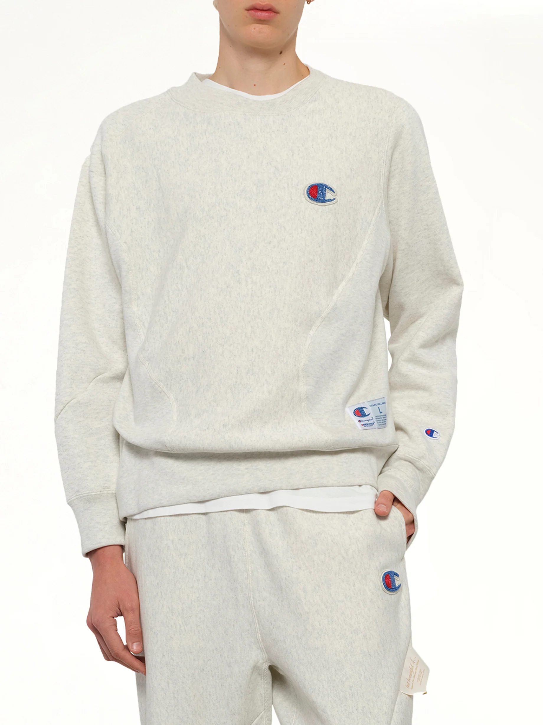 Undercover X Champion Sweatshirt in Oatmeal - Image 6