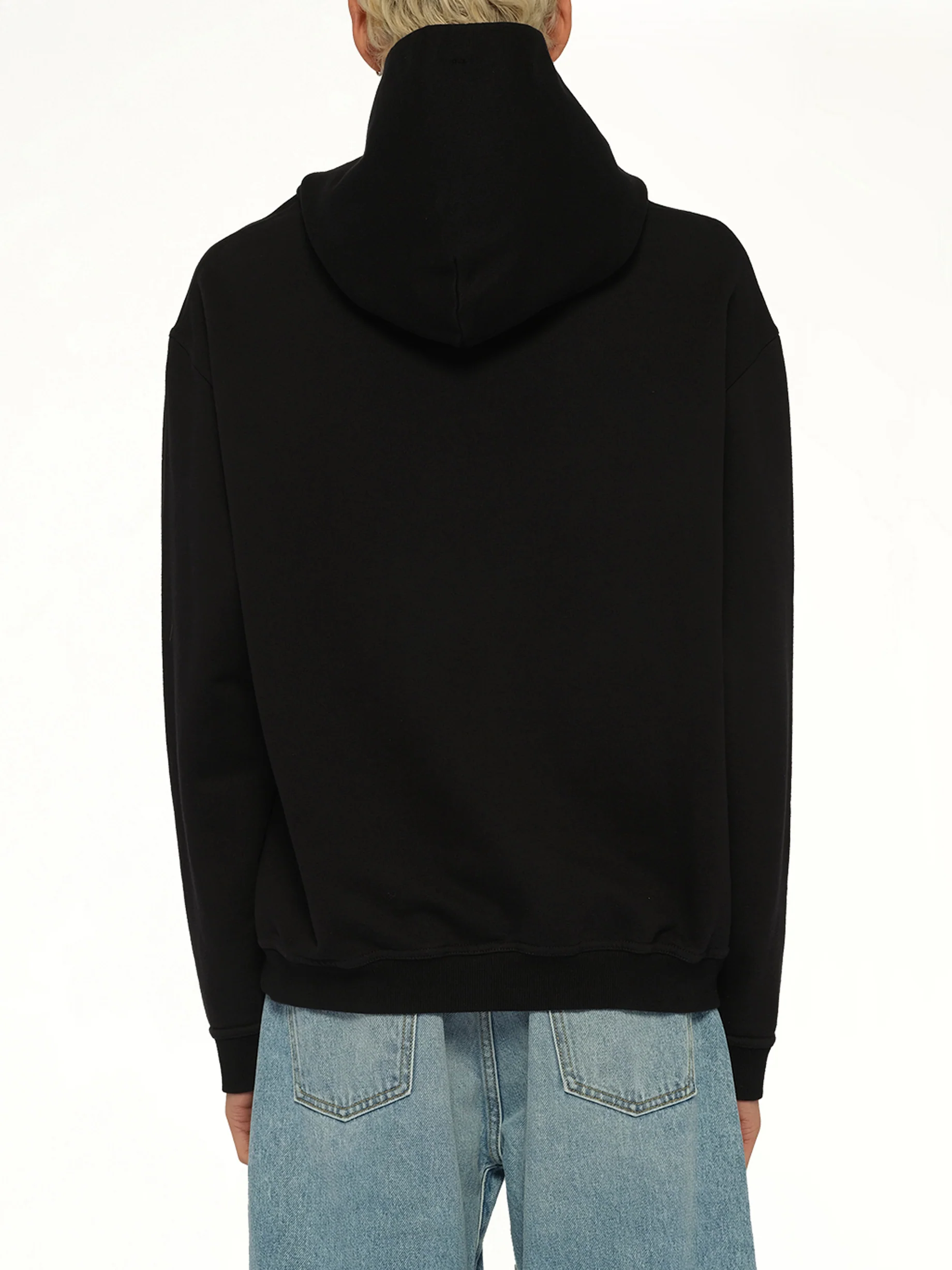 Upside Down Logo Hoodie in Black - Image 5