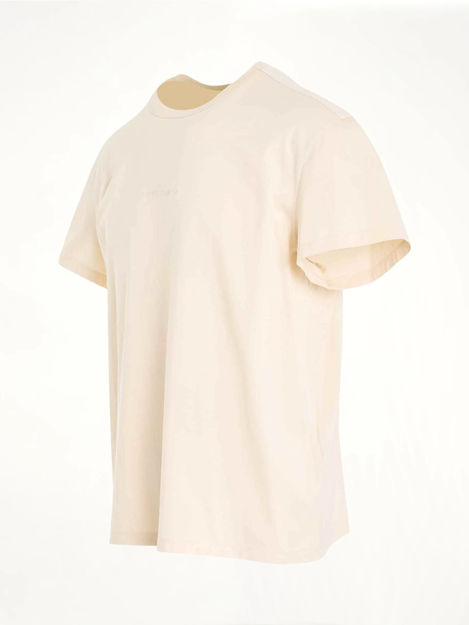 Upside Down Logo T-Shirt in Beige - Image 2