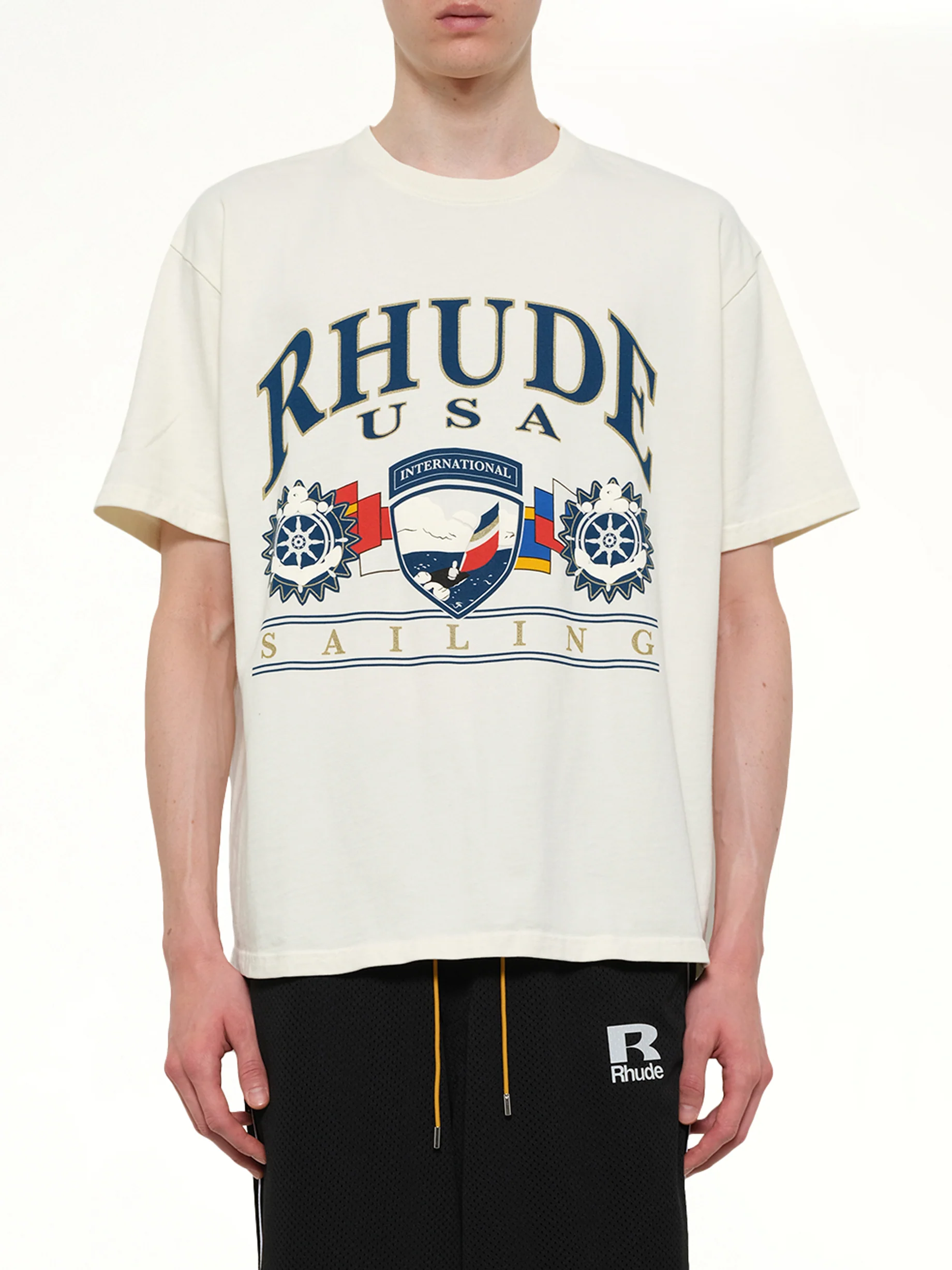 USA Sailing Icon T-Shirt in Vintage White