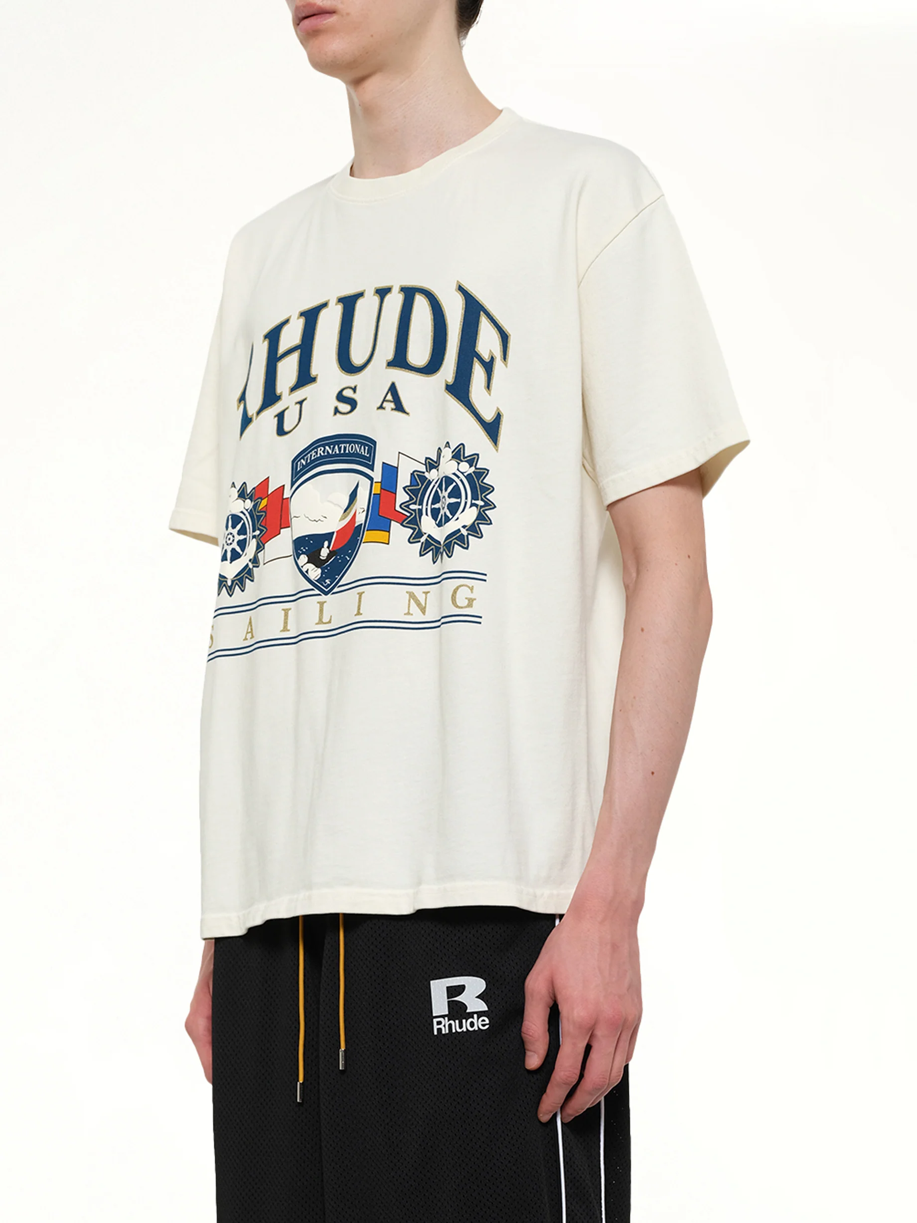 USA Sailing Icon T-Shirt in Vintage White - Image 3