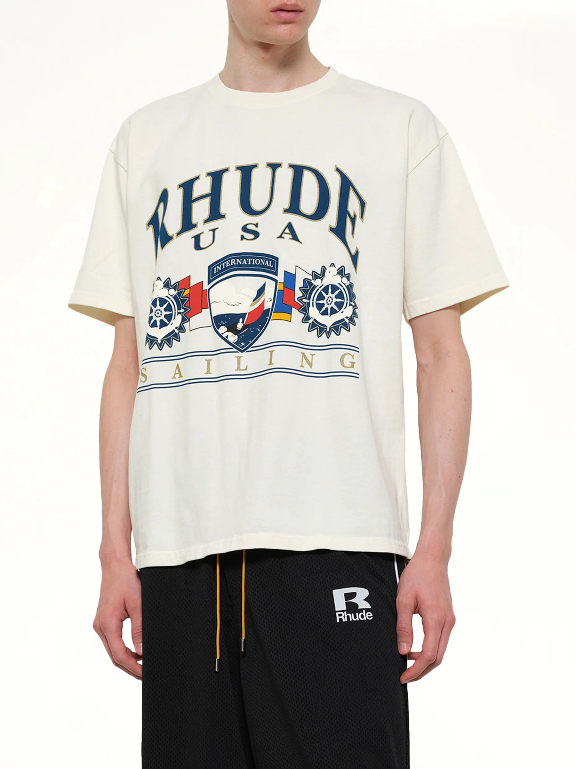 USA Sailing Icon T-Shirt in Vintage White - Image 6