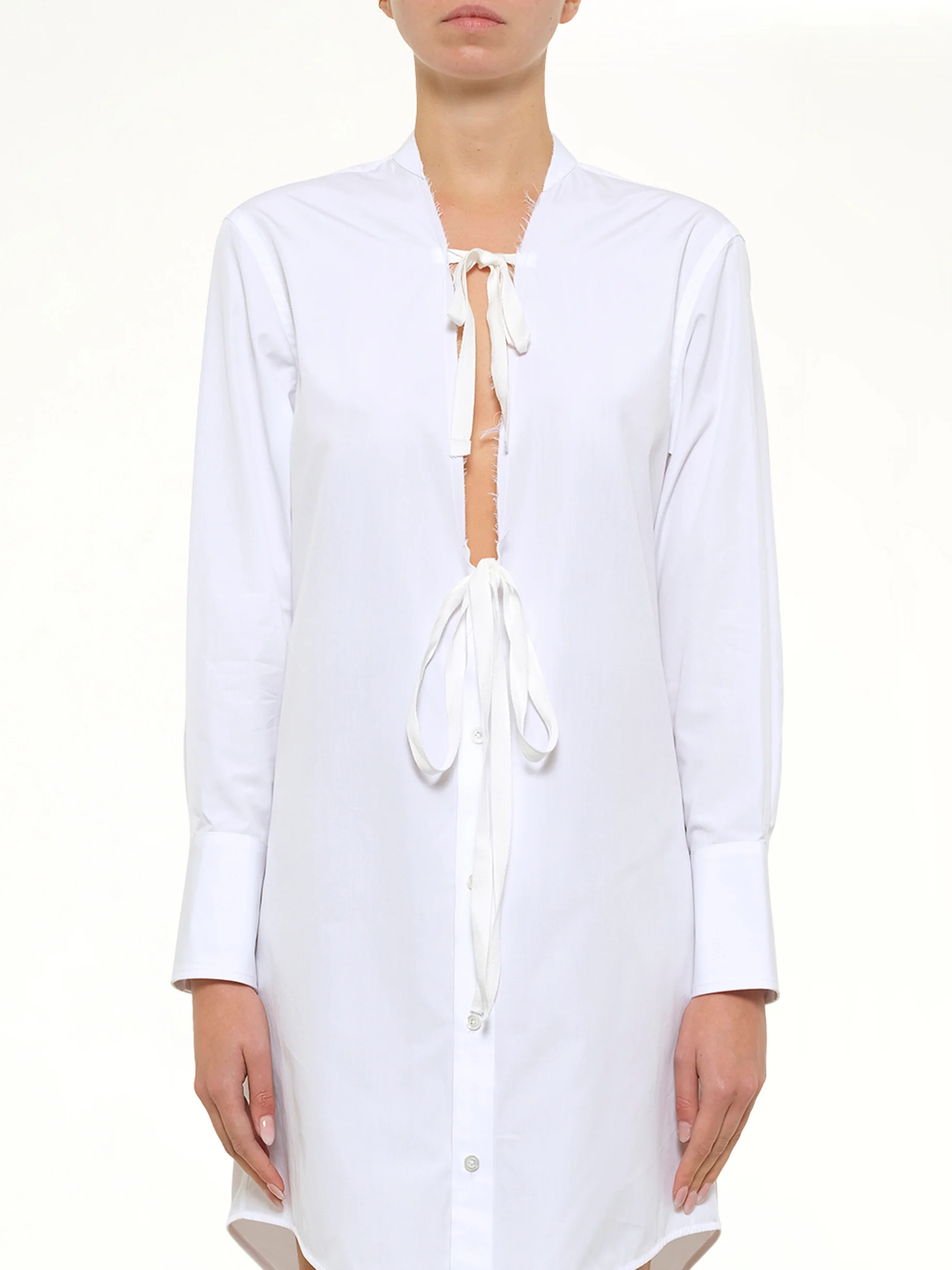 V Neck Midi Dress in White