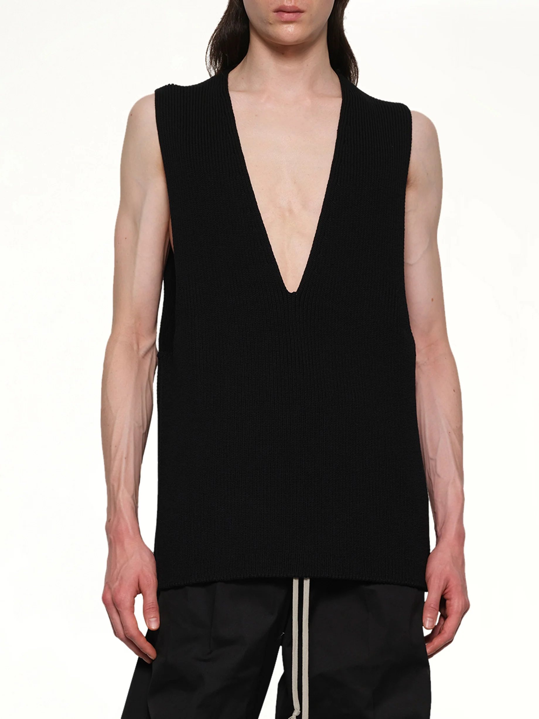 V Tank Top in Black - Image 6