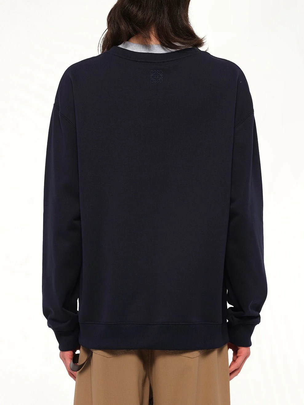 Varsity V-Neck Sweatshirt in Dark Navy Blue - Image 5