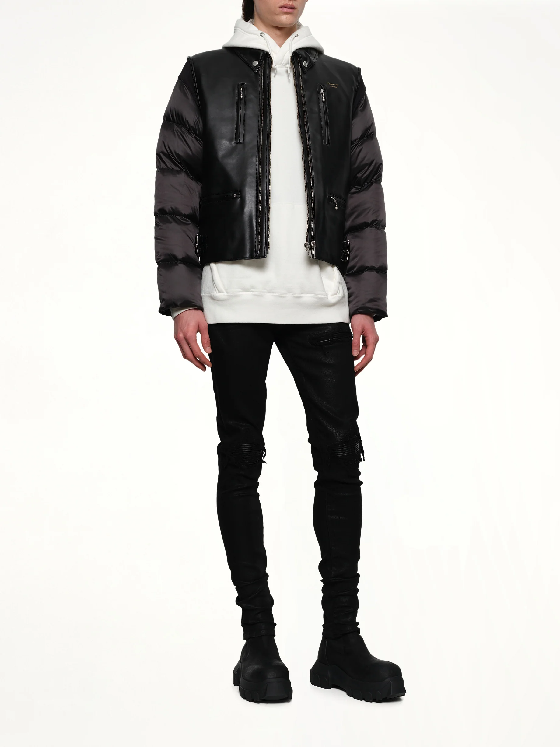 Vegan Leather Blouson in Black - Image 4