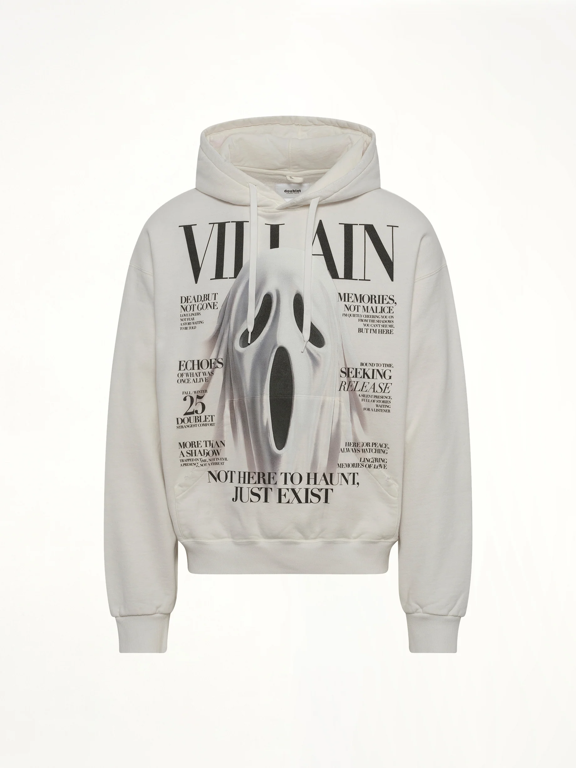Villain Cover Print Hoodie in White - Image 2