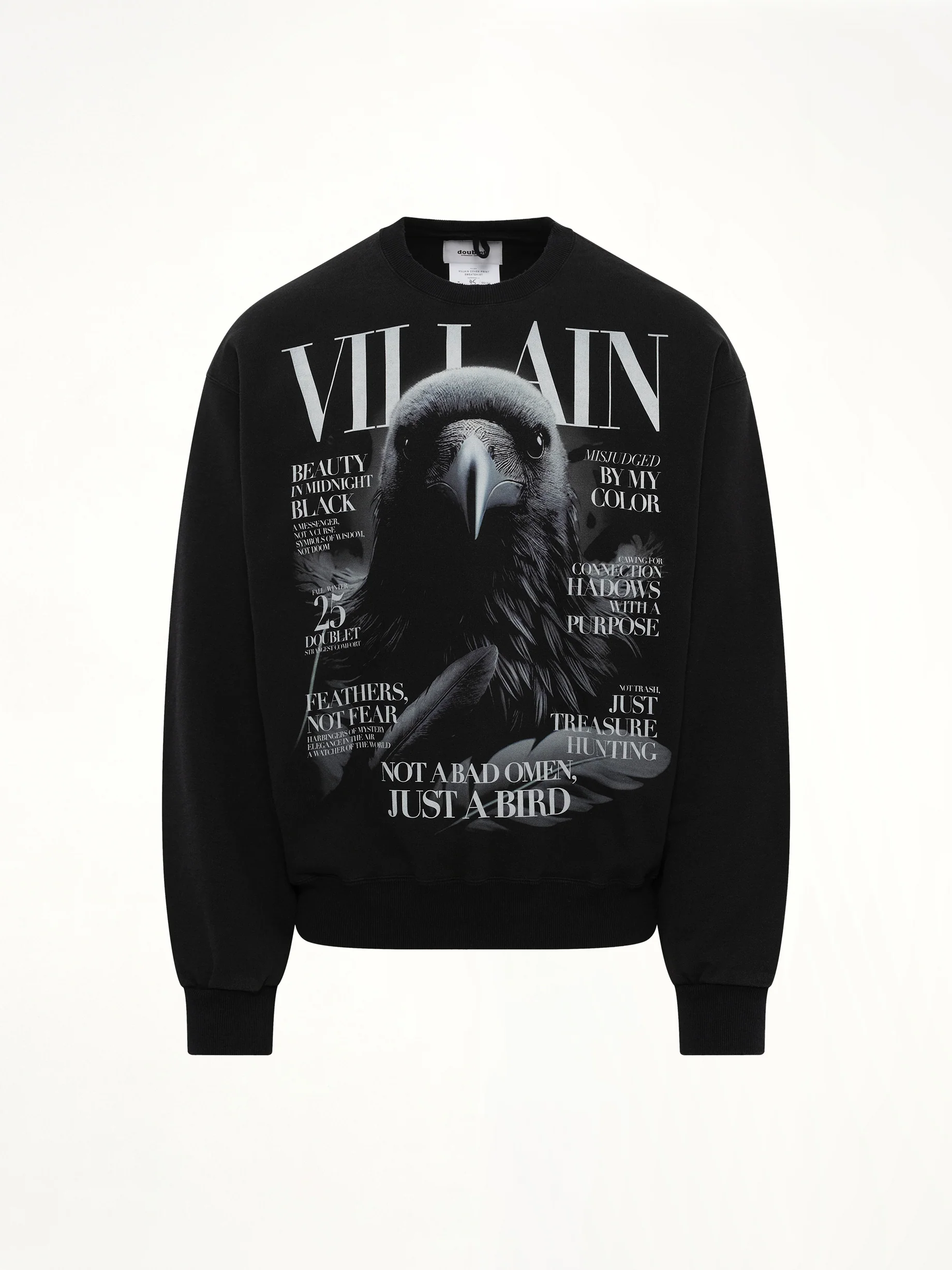 Villain Cover Print Sweat Shirt in Black - Image 2