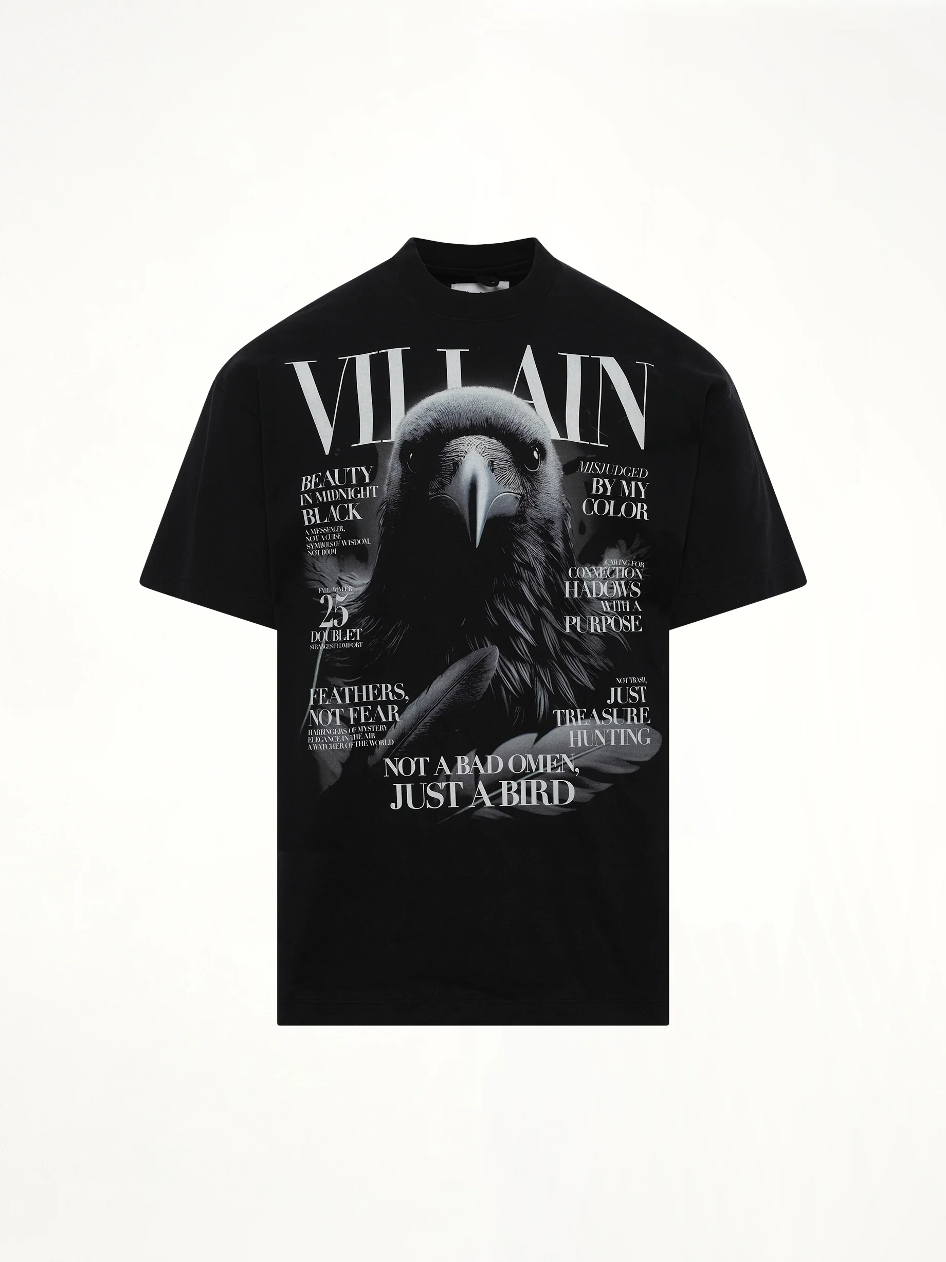 Villain Cover Print T-Shirt in Black - Image 2