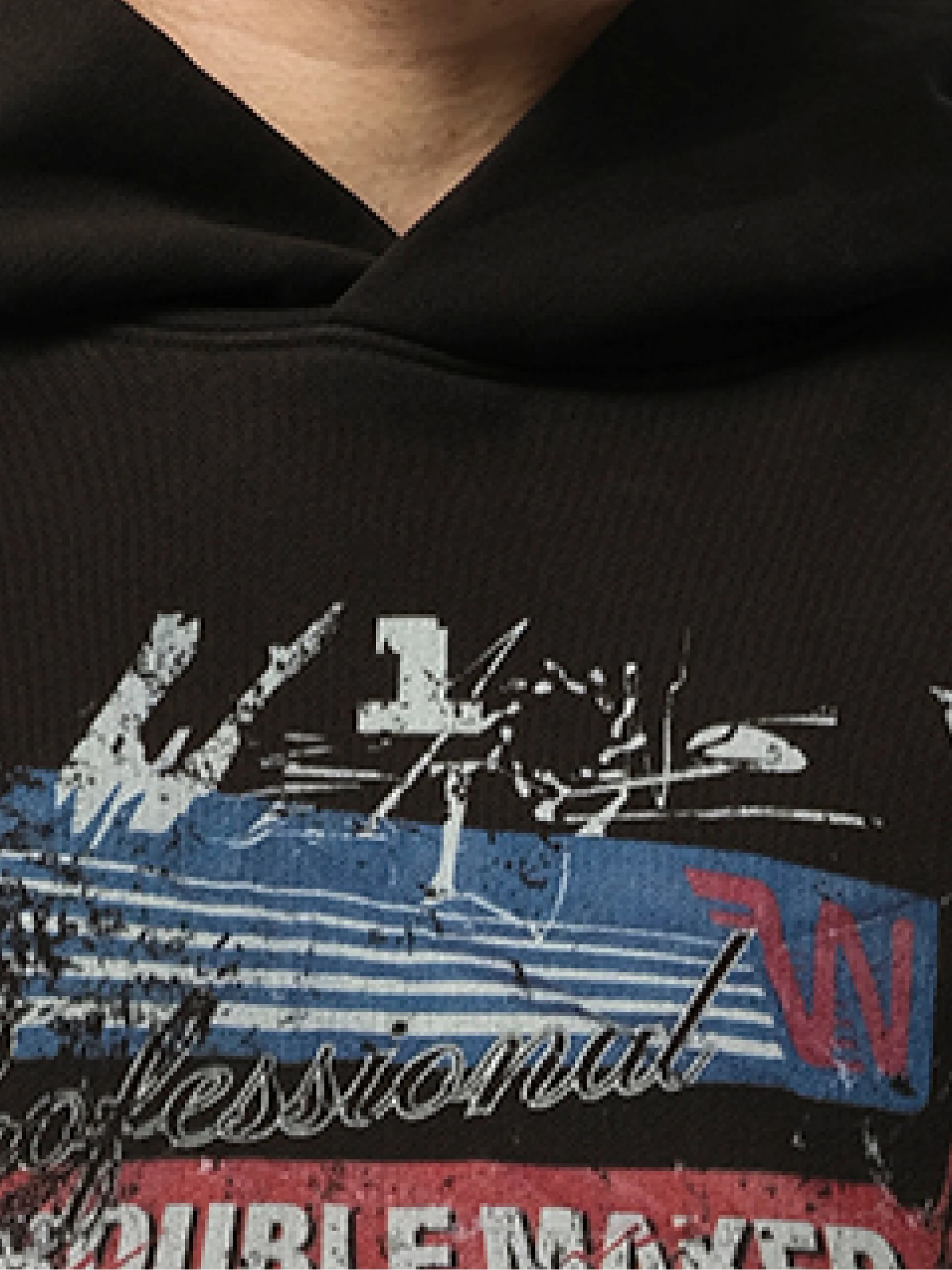 Vintage Collage Hoodie in Black - Image 3
