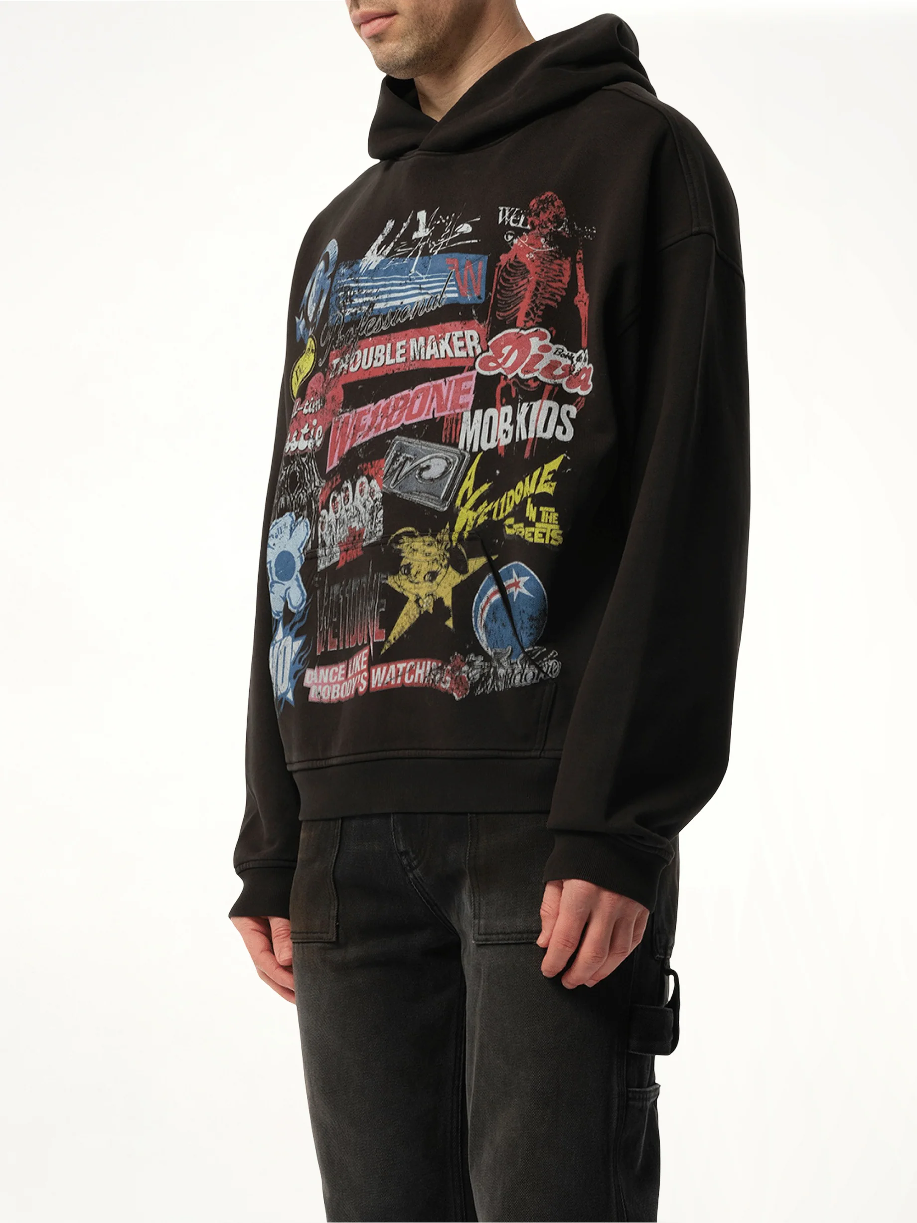 Vintage Collage Hoodie in Black - Image 5