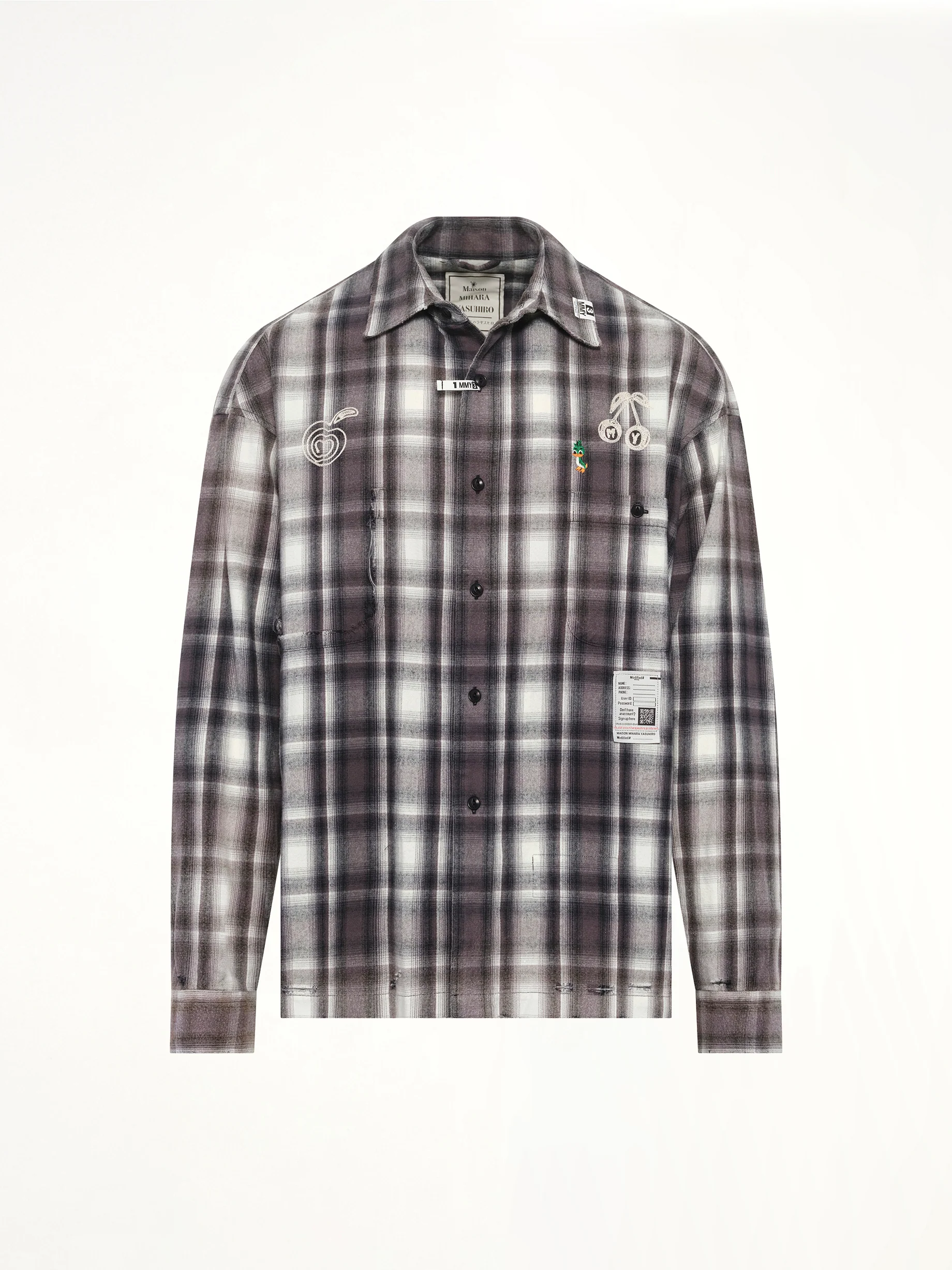 Vintage Like Check LS Shirt in Black - Image 2