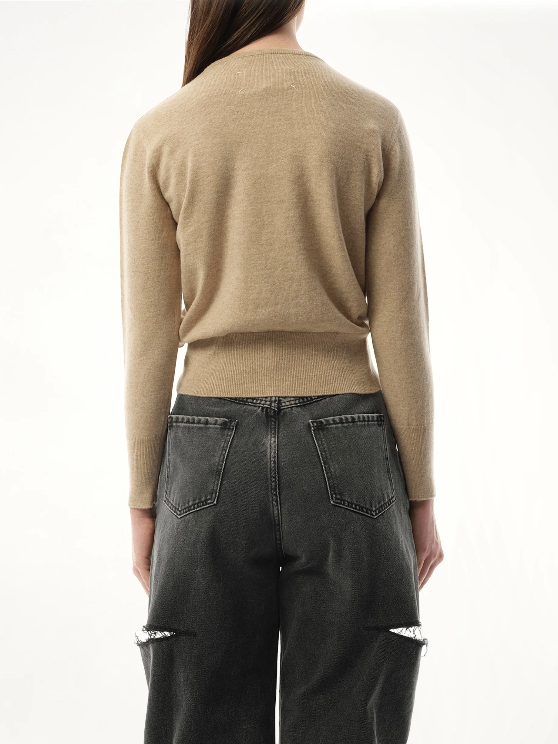Virgin Wool Cardigan in Walnut - Image 6