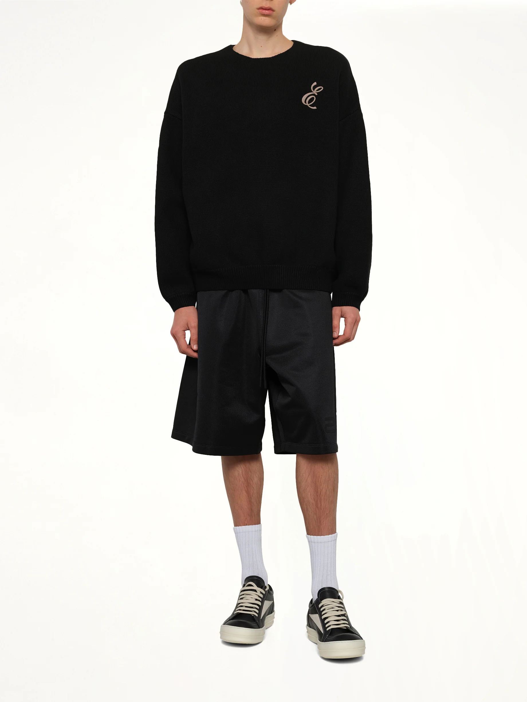 Waffle Crewneck Sweater in Vintage Black - Image 4