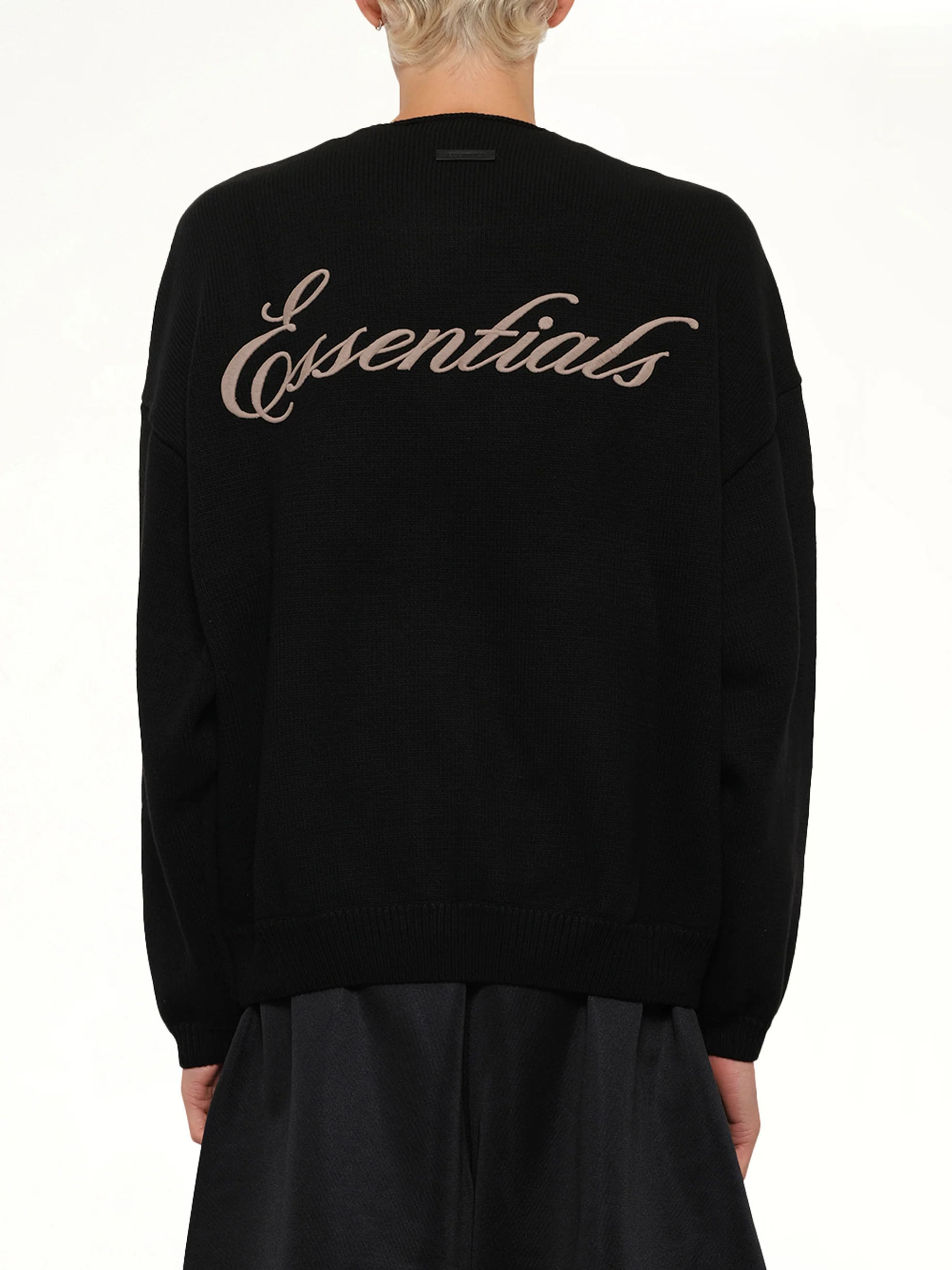 Waffle Crewneck Sweater in Vintage Black - Image 5