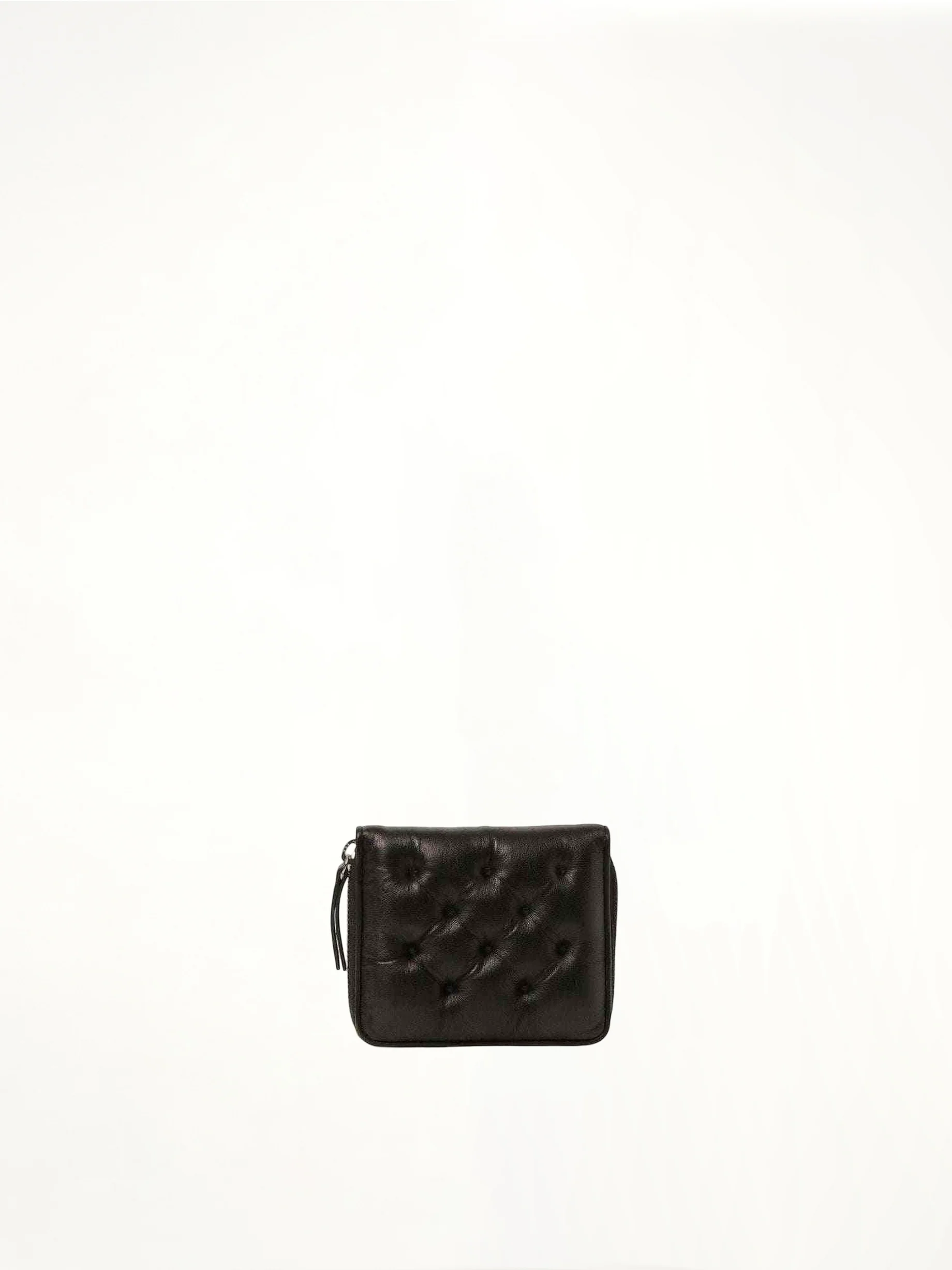 Wallet Compact Zip Around Wallet in Black