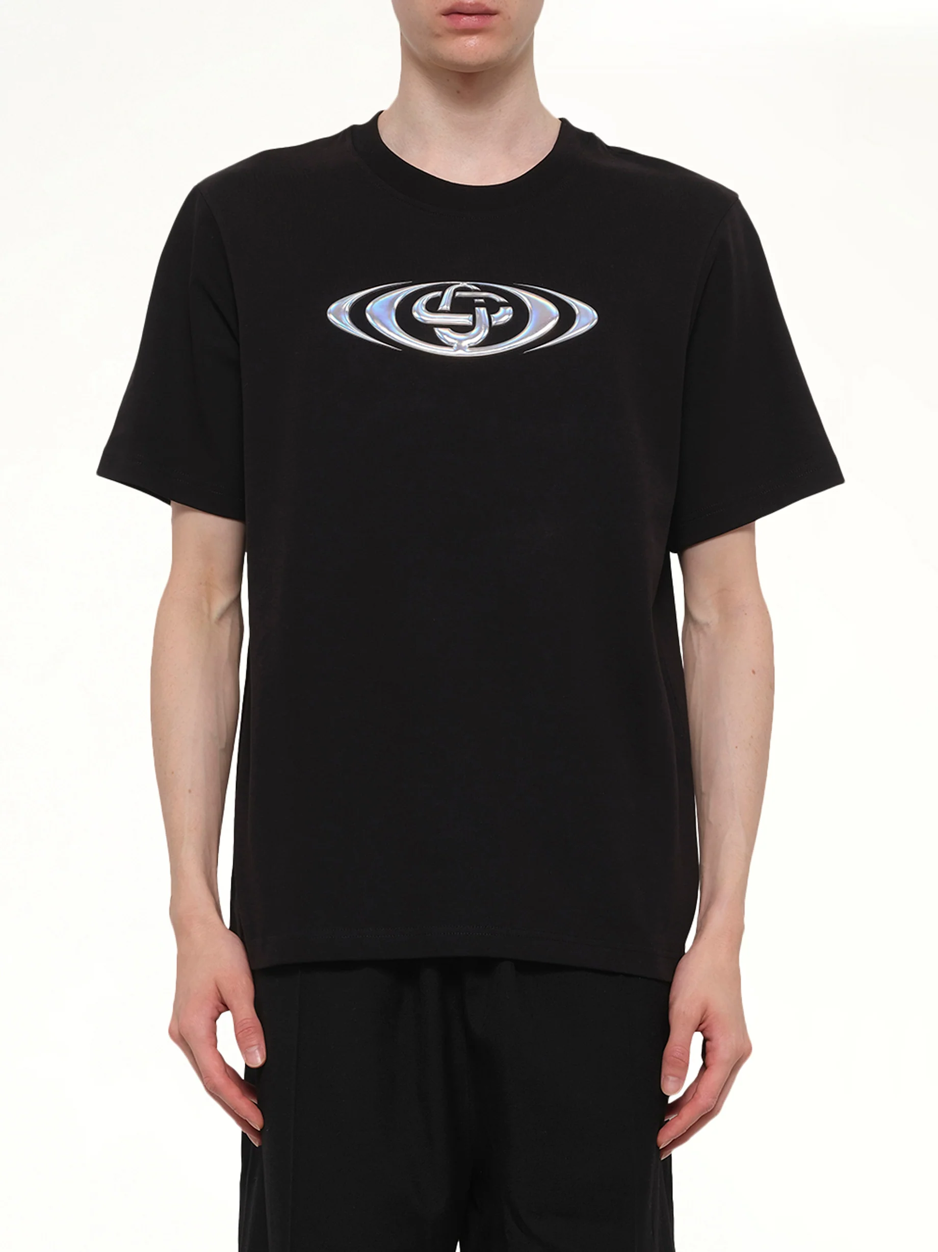 Warped Logo Classic T-Shirt in Black