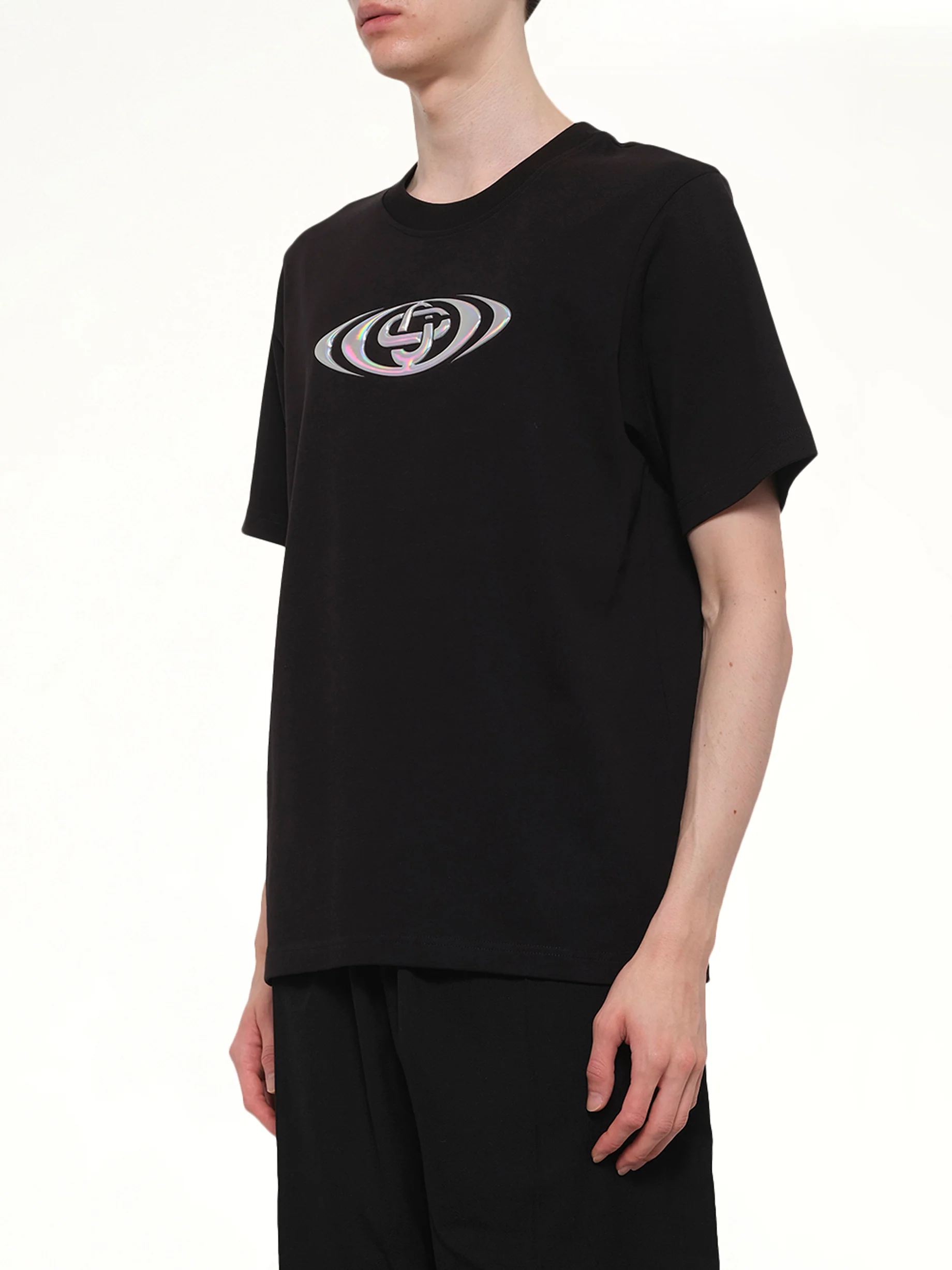 Warped Logo Classic T-Shirt in Black - Image 3