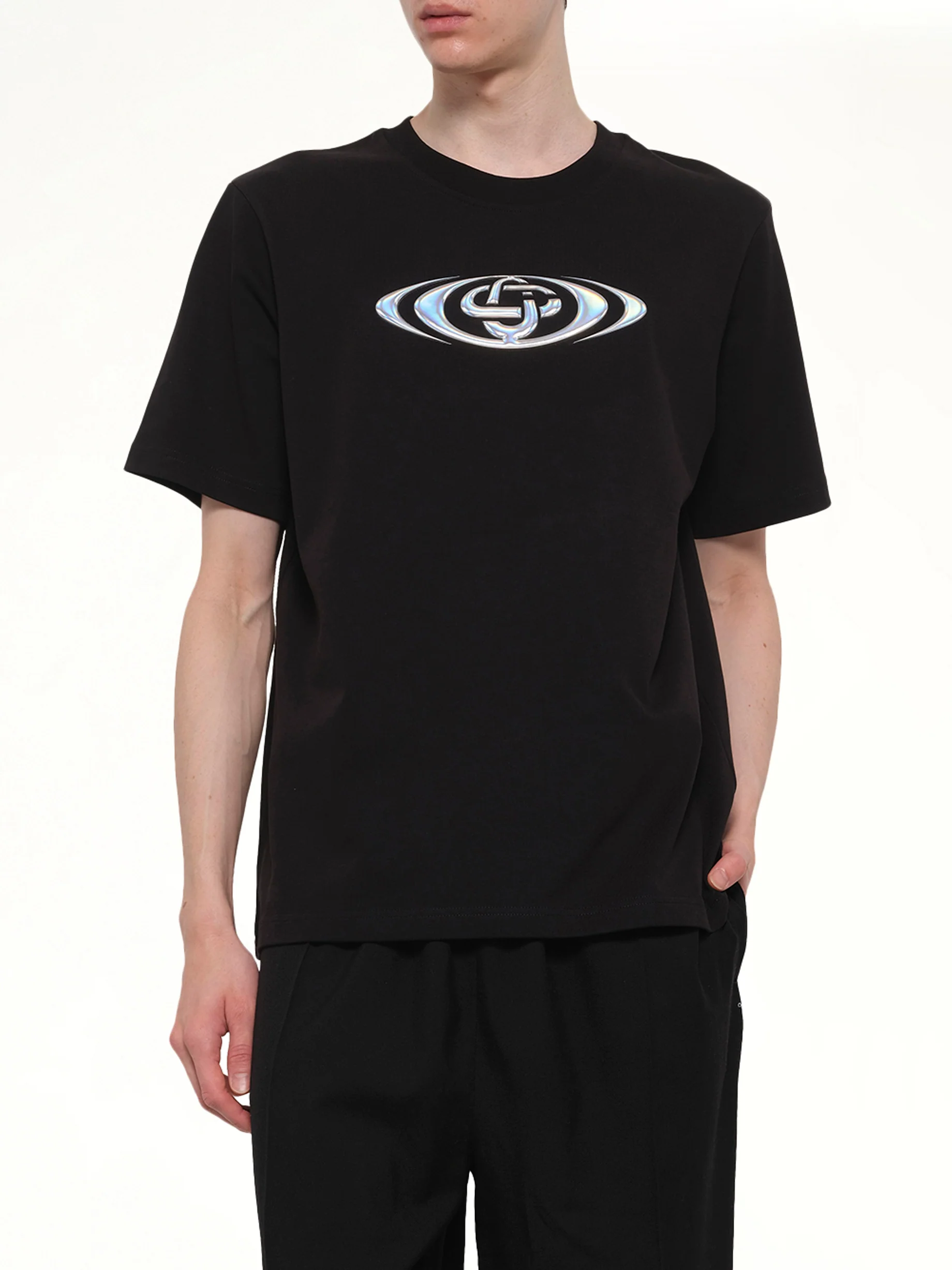 Warped Logo Classic T-Shirt in Black - Image 6