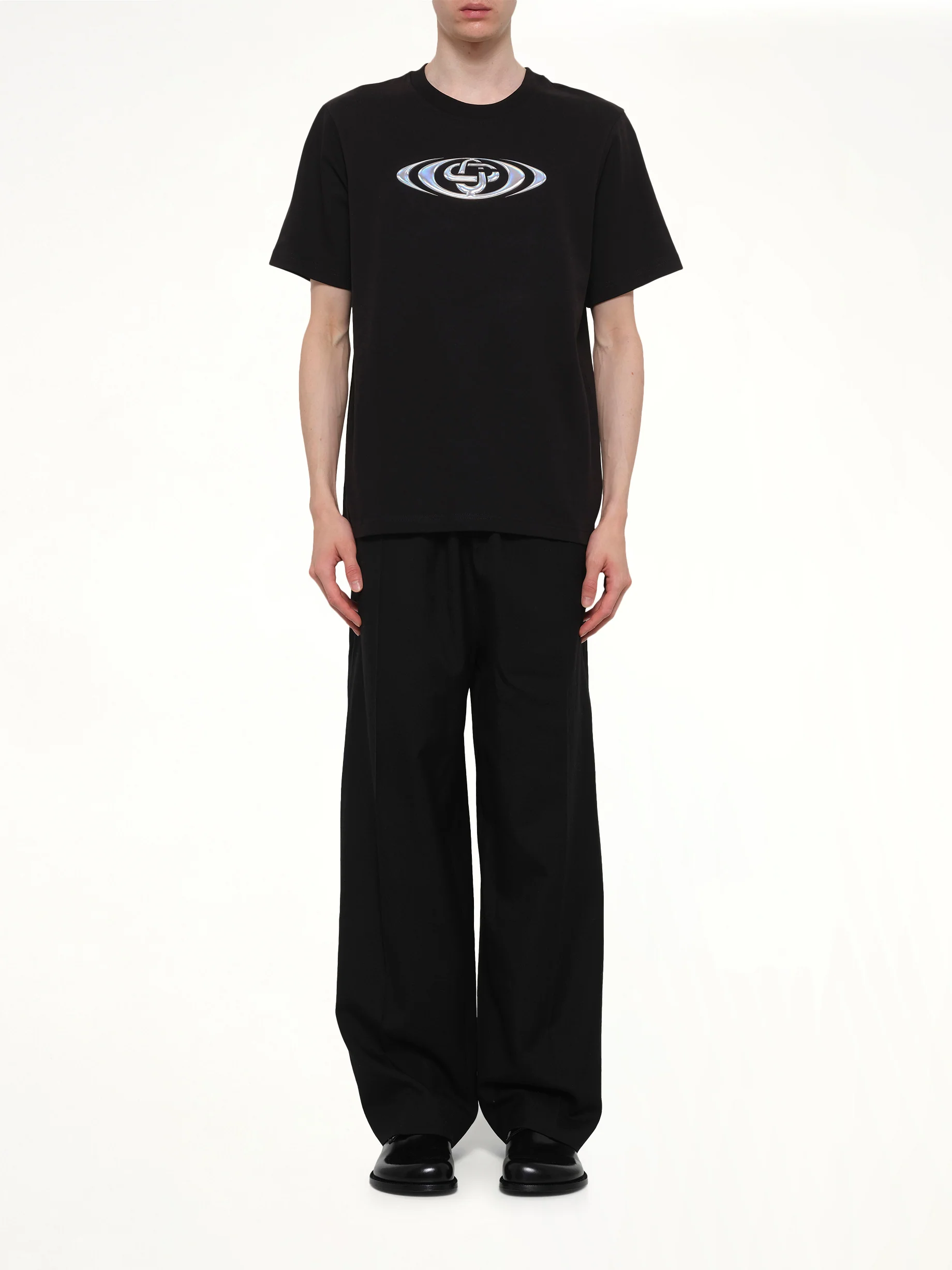 Warped Logo Classic T-Shirt in Black - Image 7