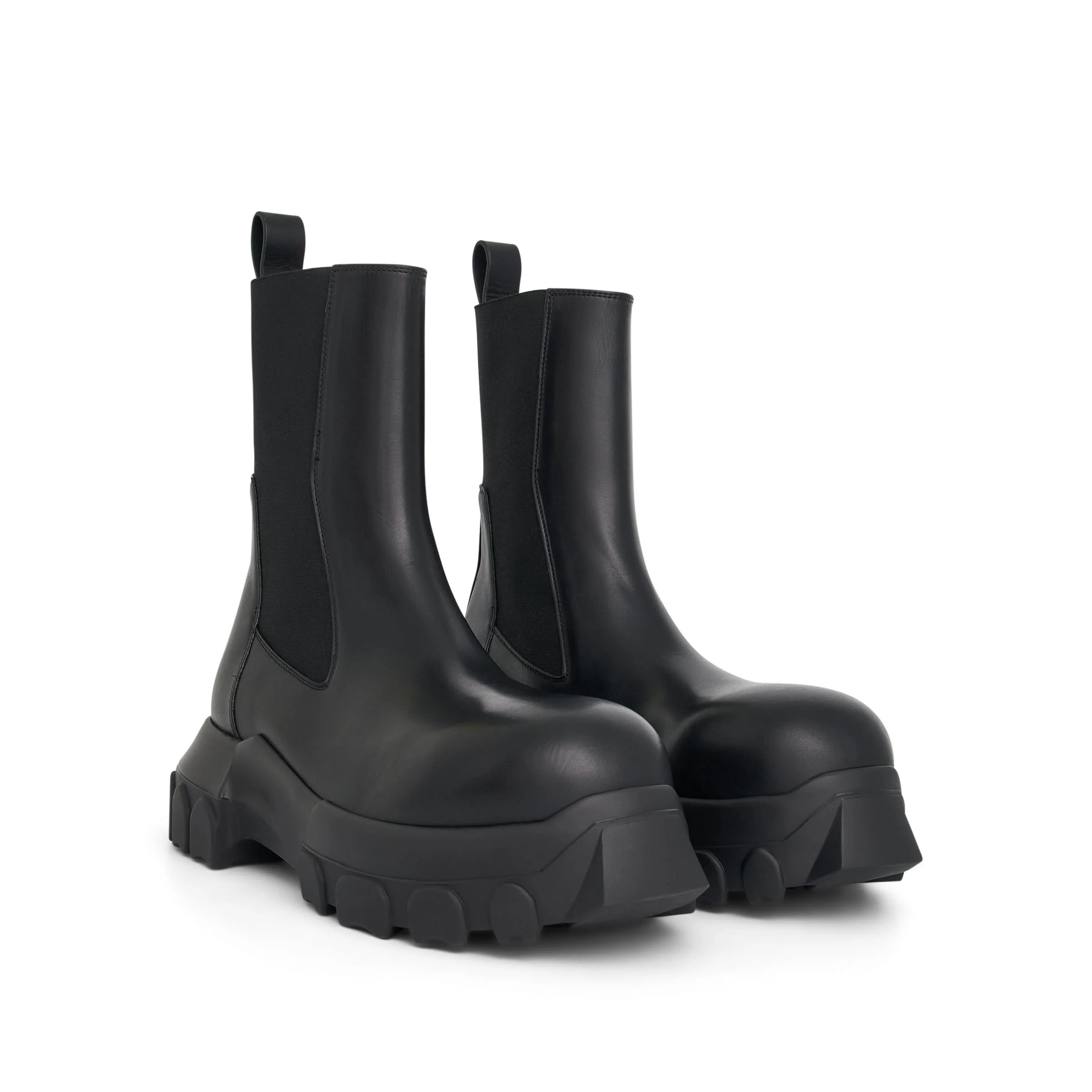 Washed Calf Beatle Bozo Tractor Boots in Black - Image 2