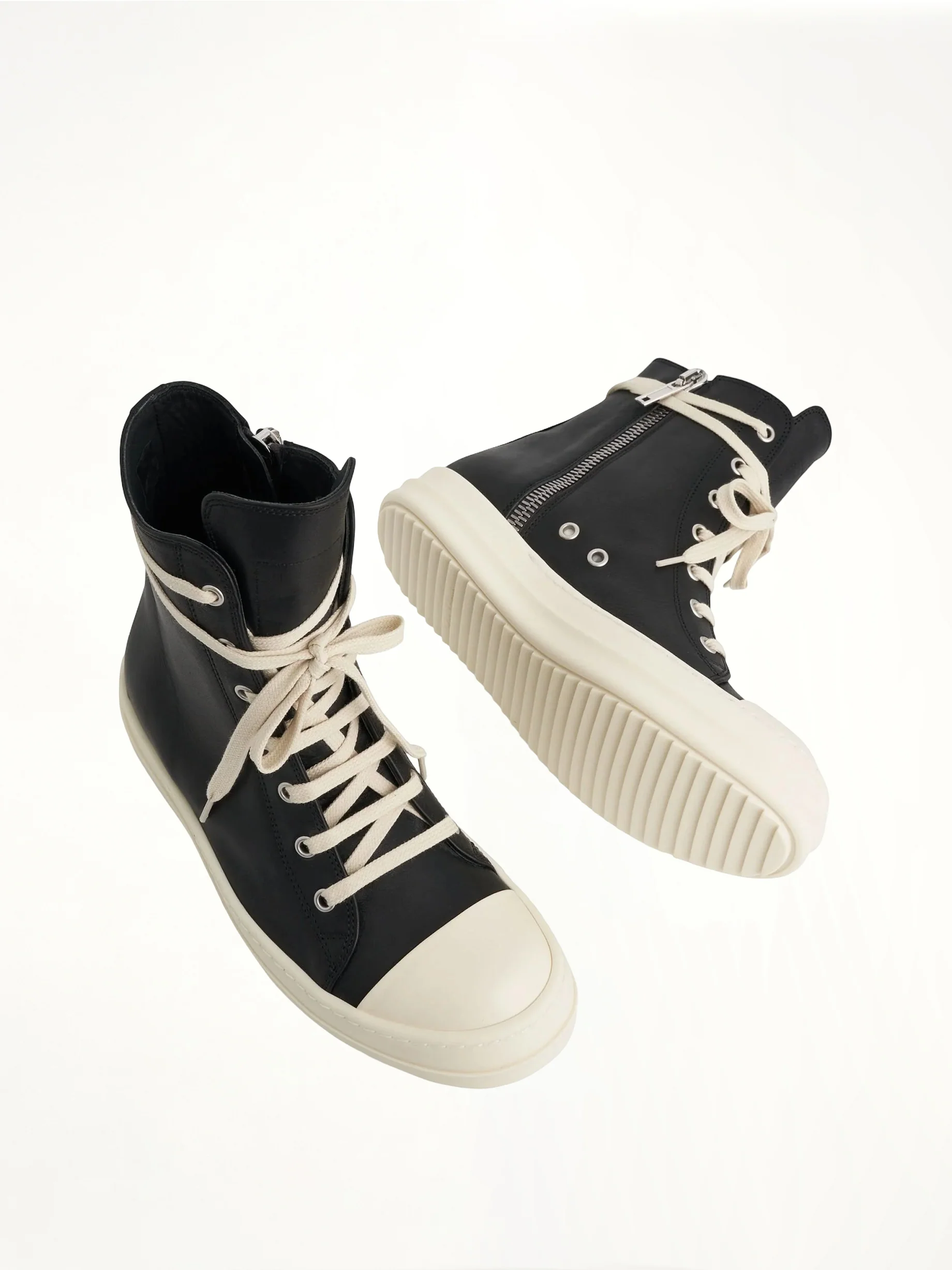 Washed Calf High Sneaker in Black/Milk - Image 4