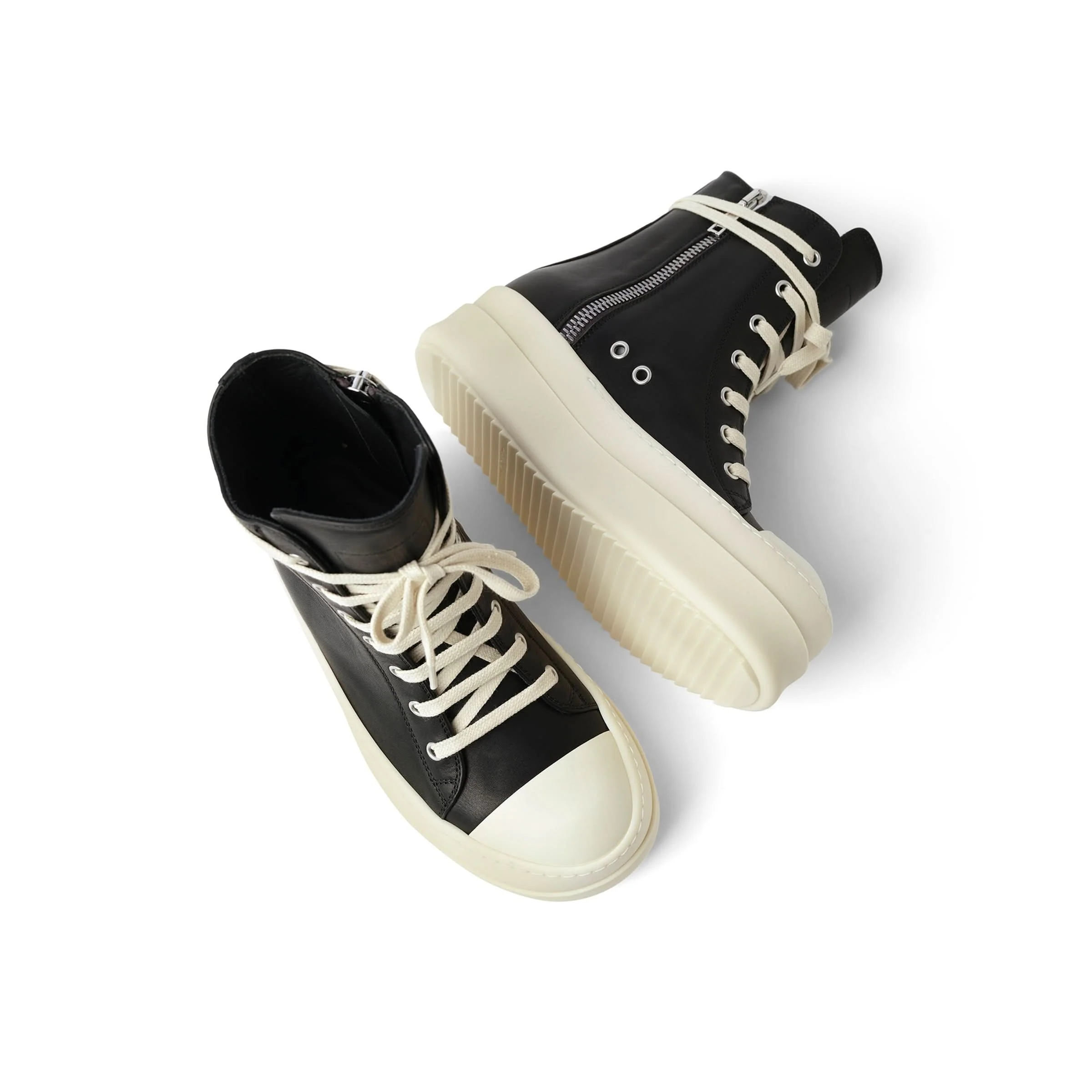 Washed Calf Mega Bumper Sneaker in Black/Milk - Image 4