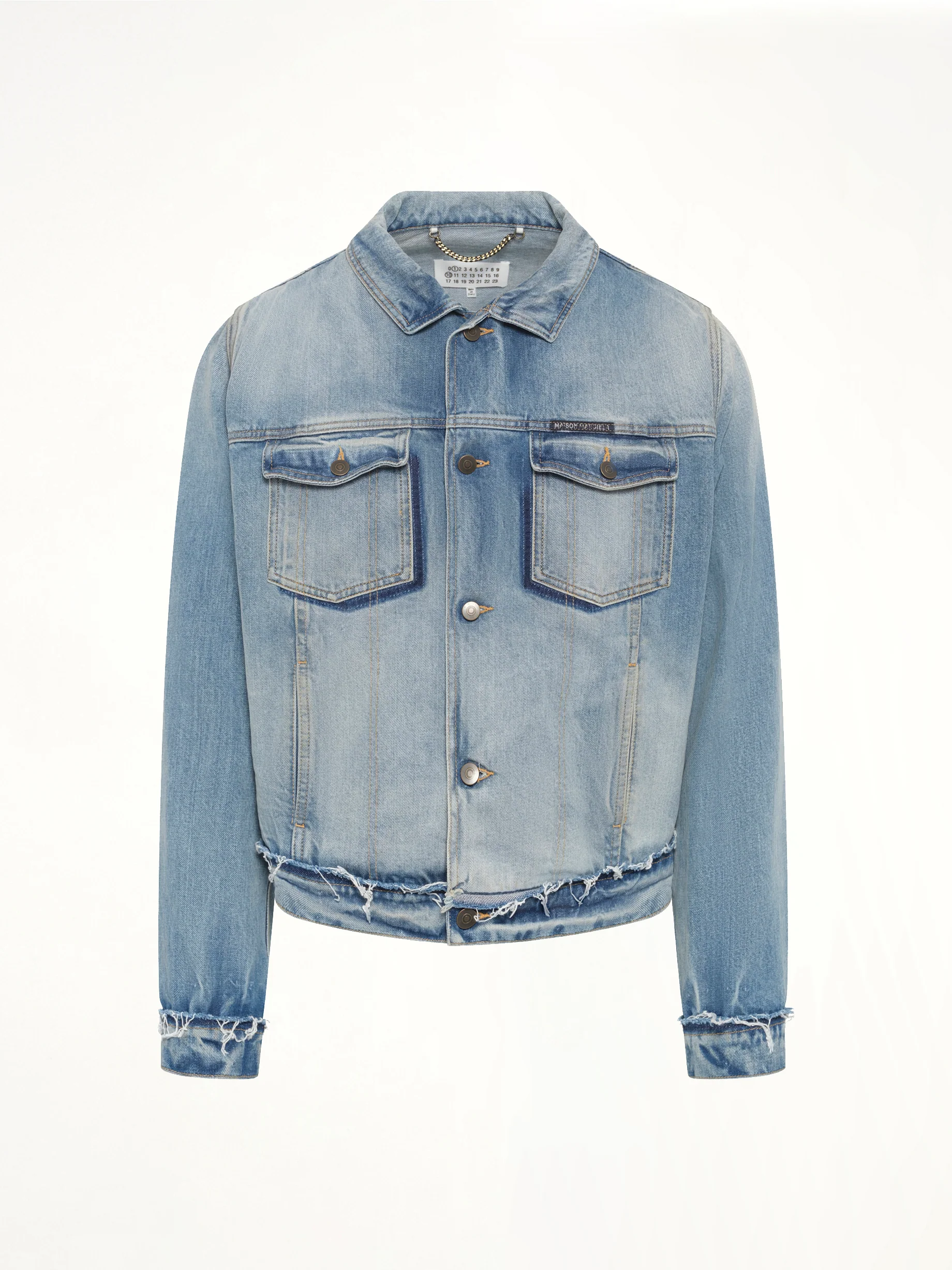 Washed Denim Jacket in Blue - Image 2