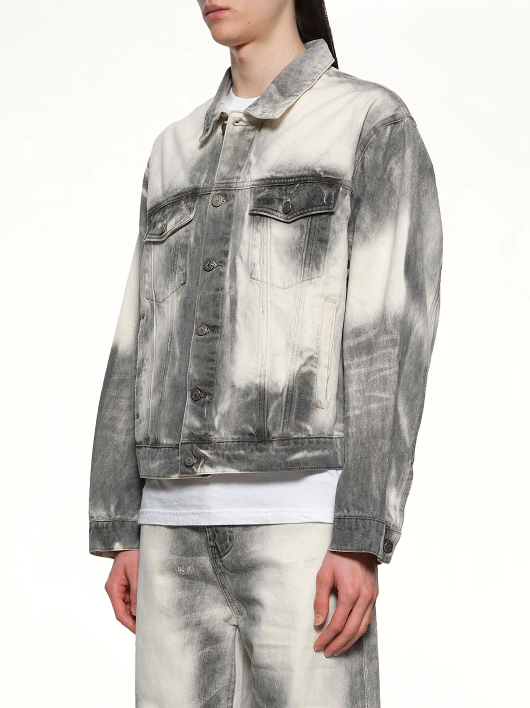 Washed Doves Denim Jacket in White - Image 3