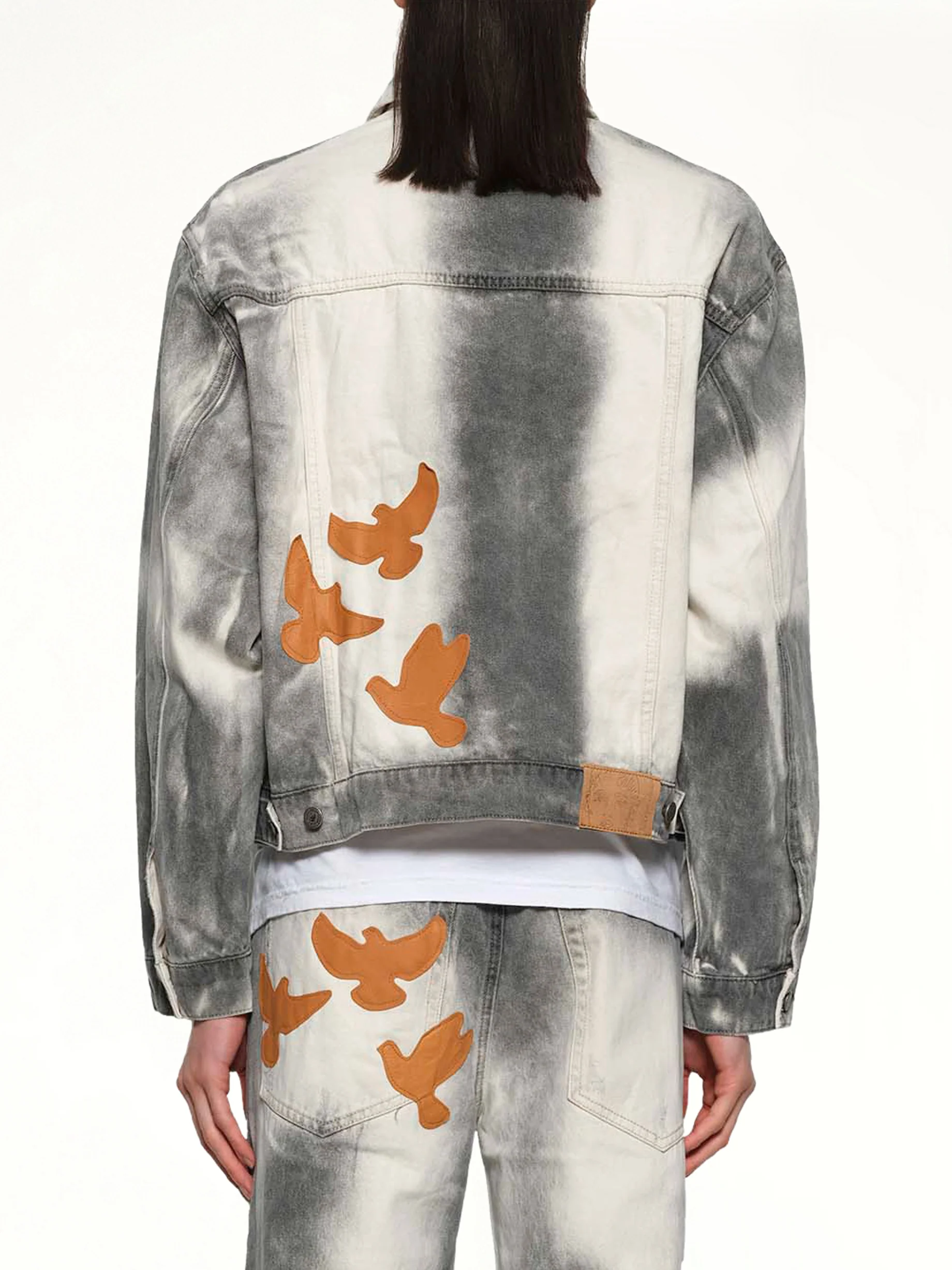 Washed Doves Denim Jacket in White - Image 5