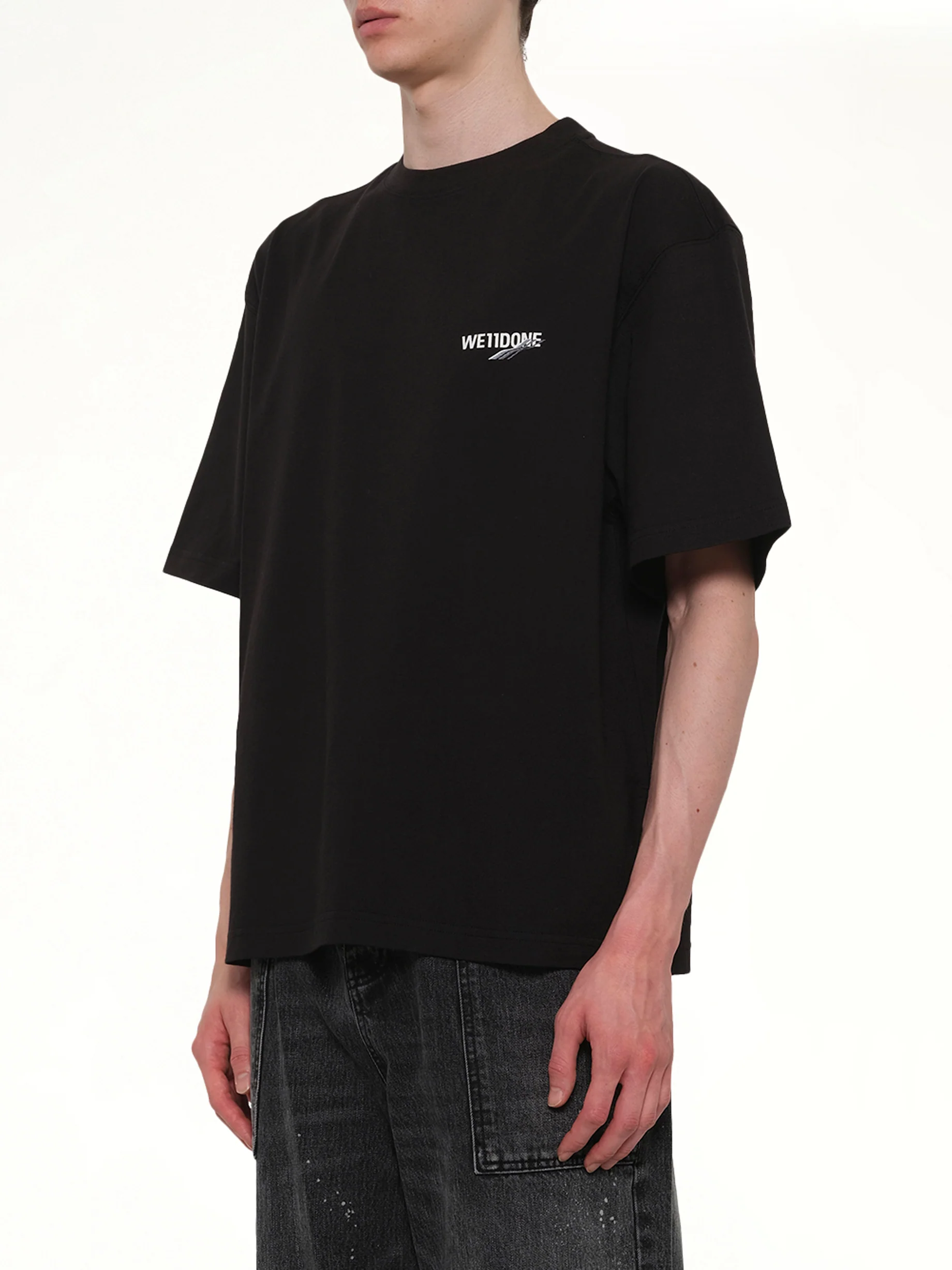 Wave Logo Short Sleeve T-Shirt in Black - Image 3