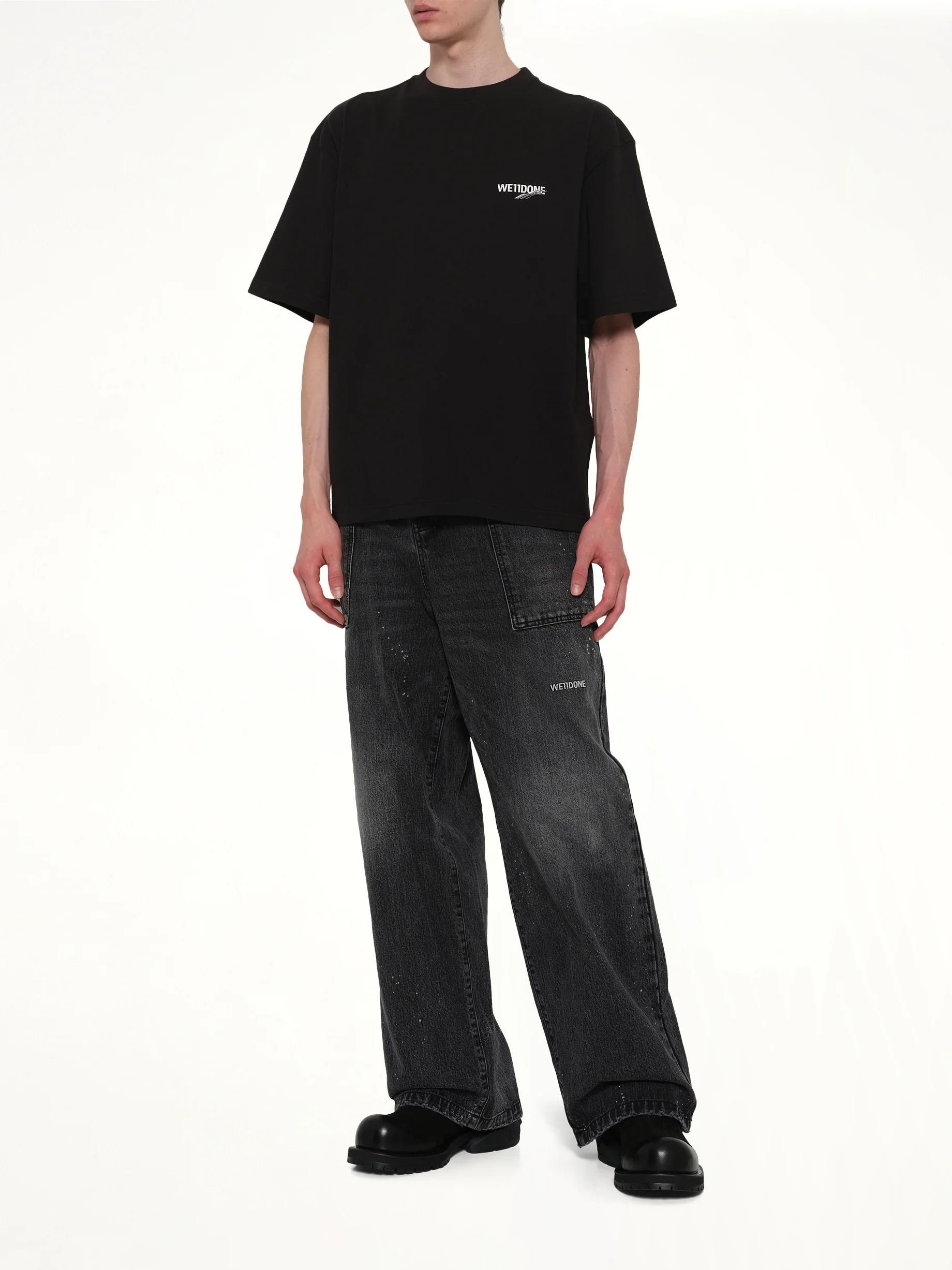Wave Logo Short Sleeve T-Shirt in Black - Image 4