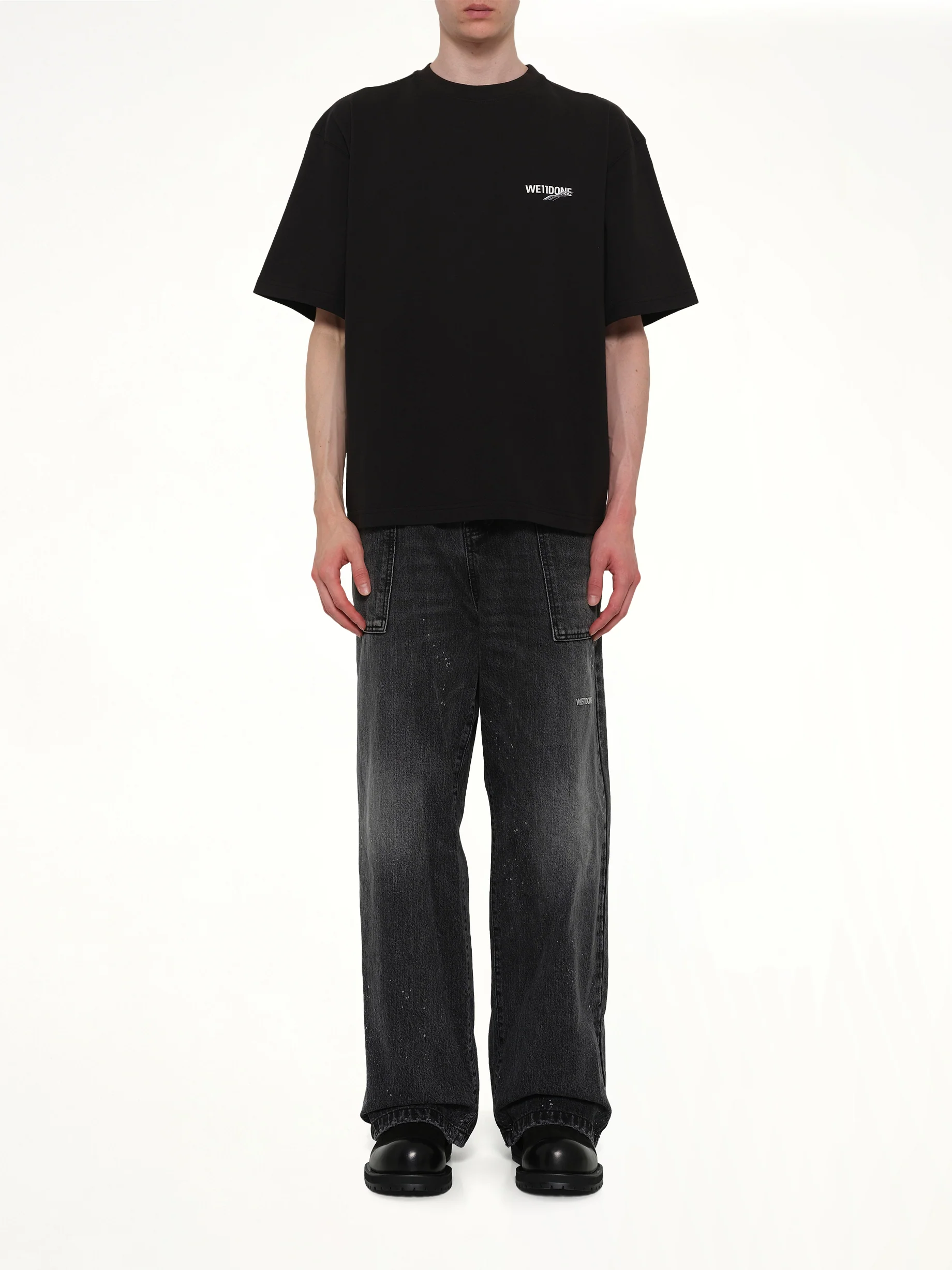 Wave Logo Short Sleeve T-Shirt in Black - Image 7