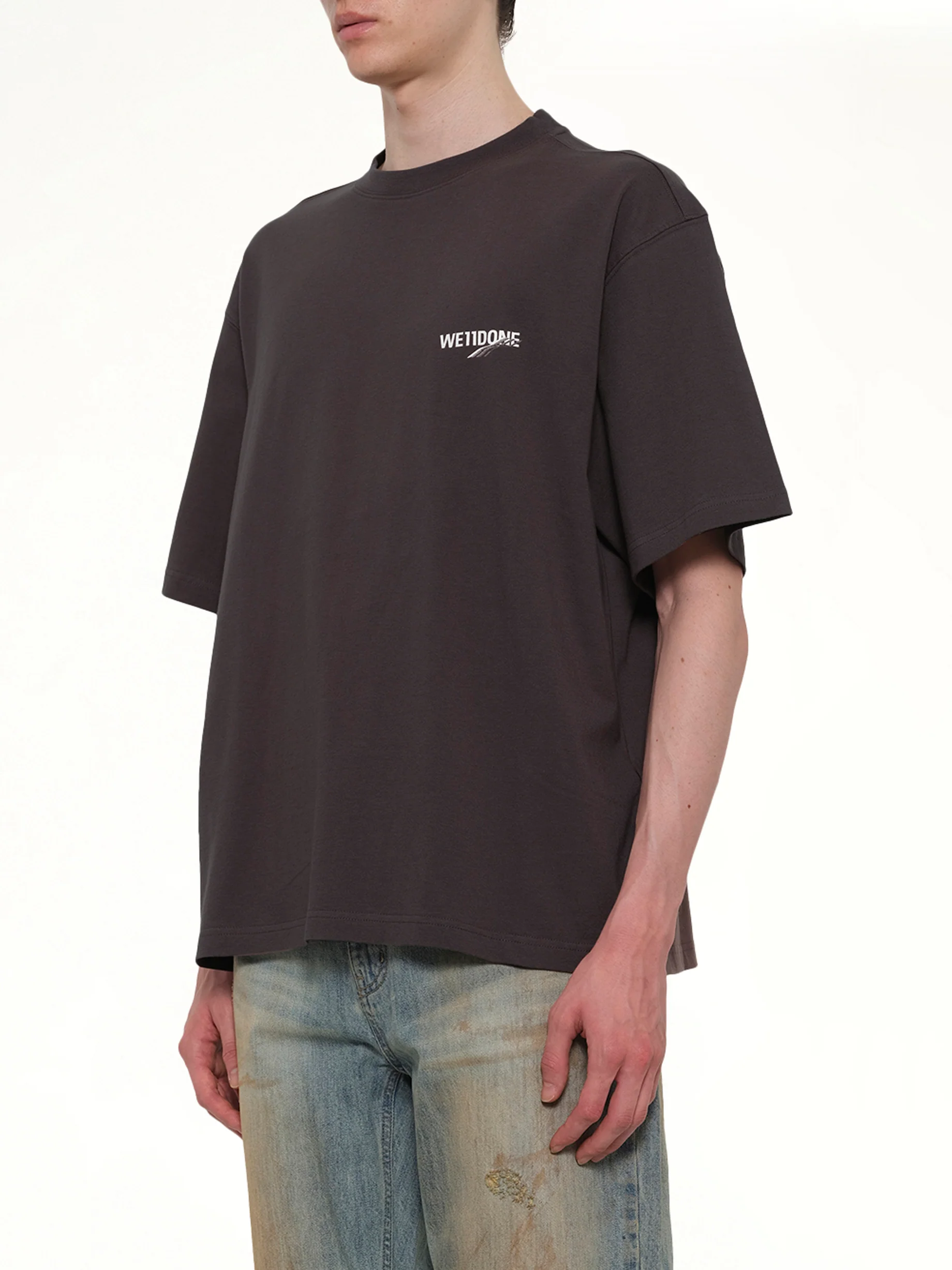 Wave Logo Short Sleeve T-Shirt in Charcoal - Image 3