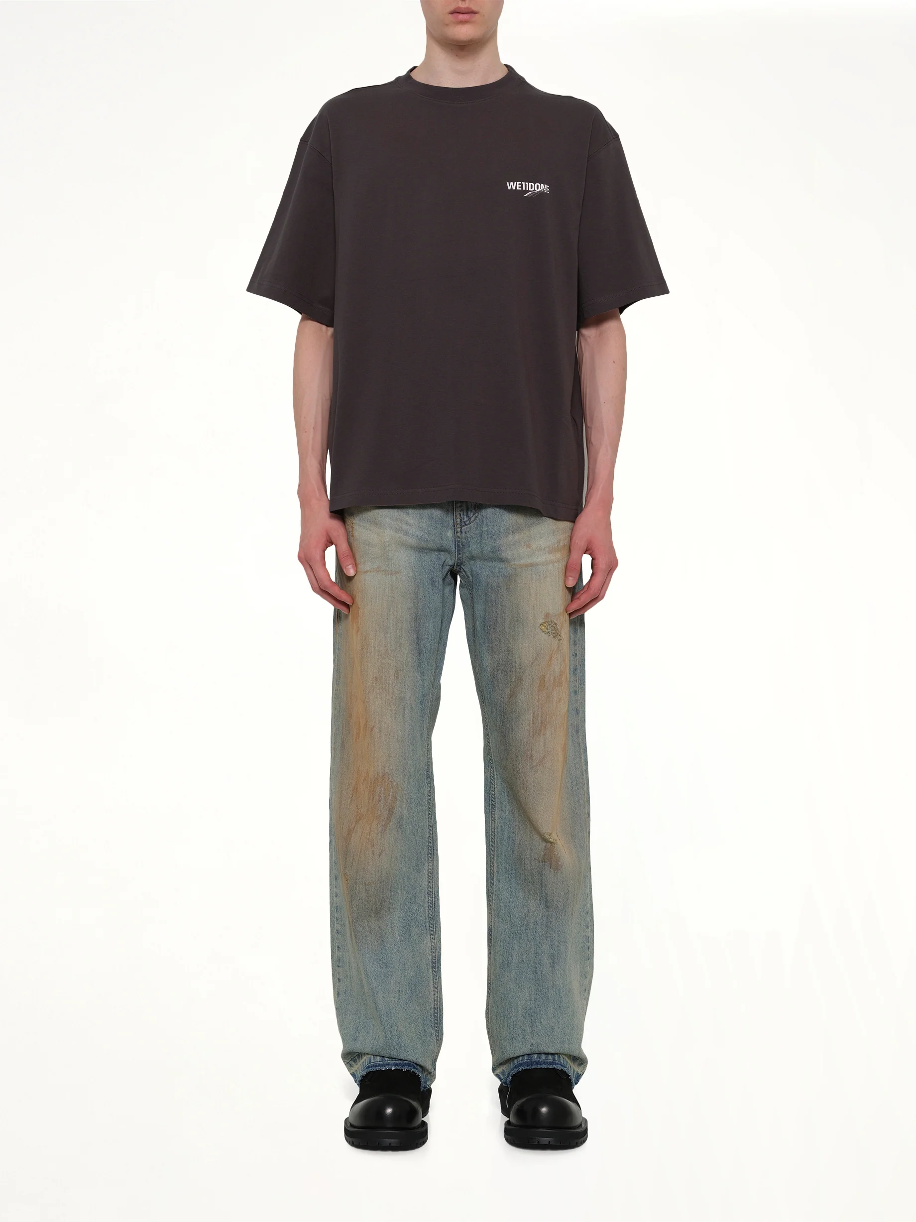 Wave Logo Short Sleeve T-Shirt in Charcoal - Image 7