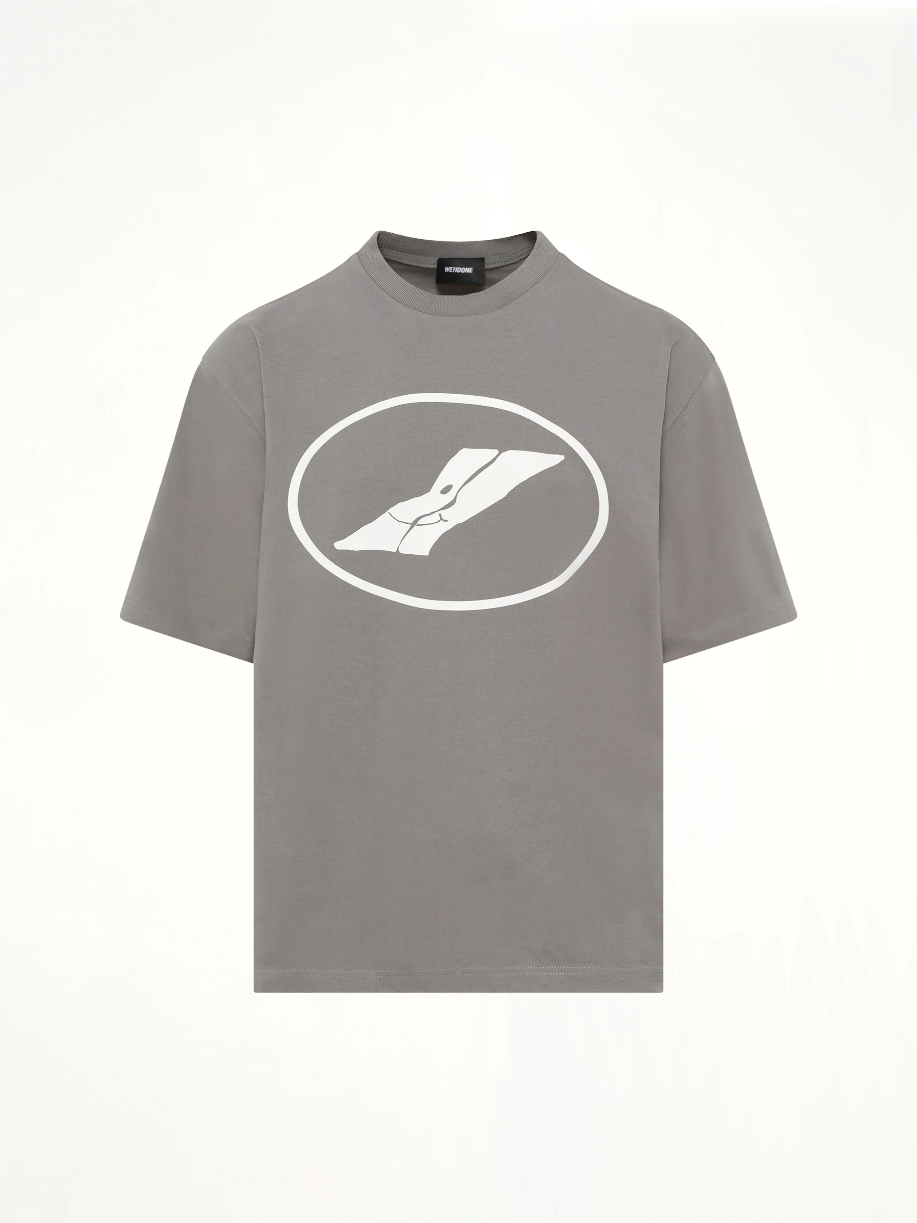 We11done Print T-Shirt in Grey - Image 2