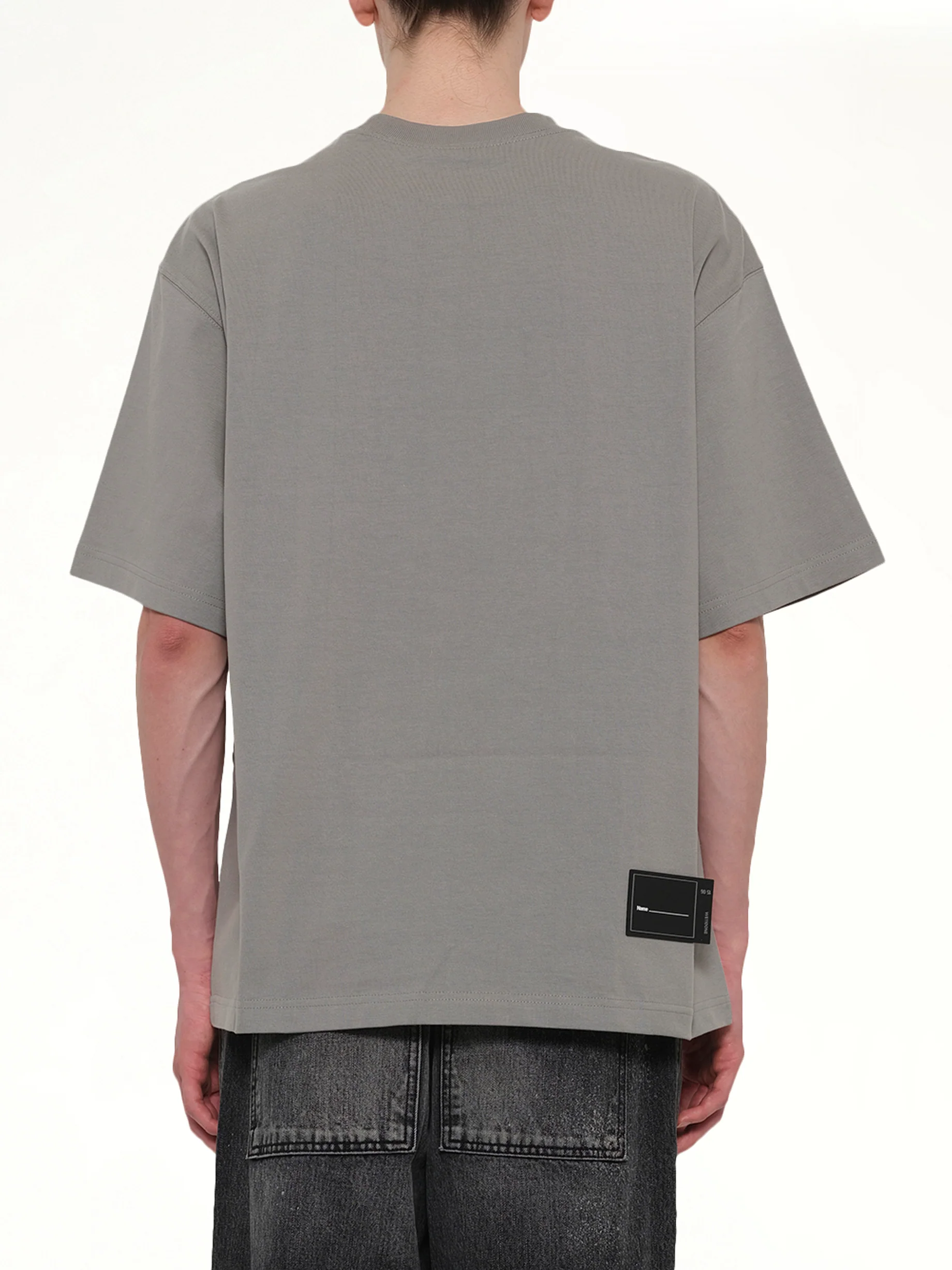 We11done Print T-Shirt in Grey - Image 5