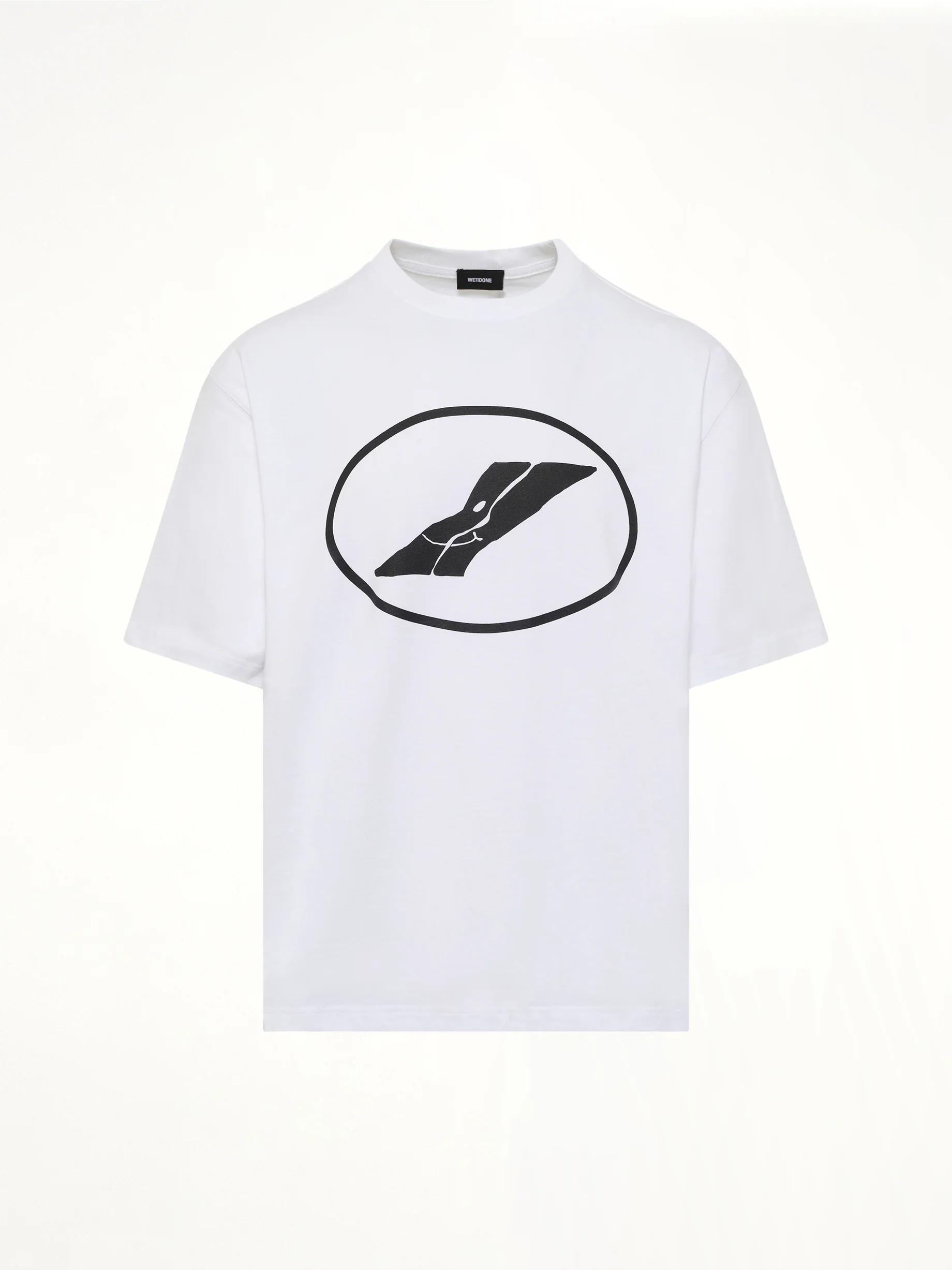 We11done Print T-Shirt in White - Image 2
