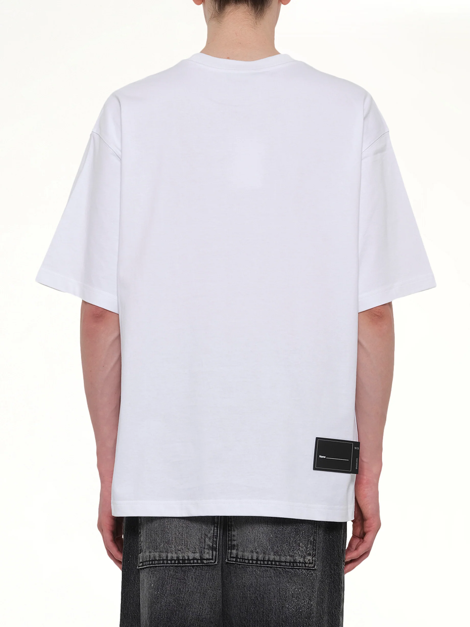 We11done Print T-Shirt in White - Image 5