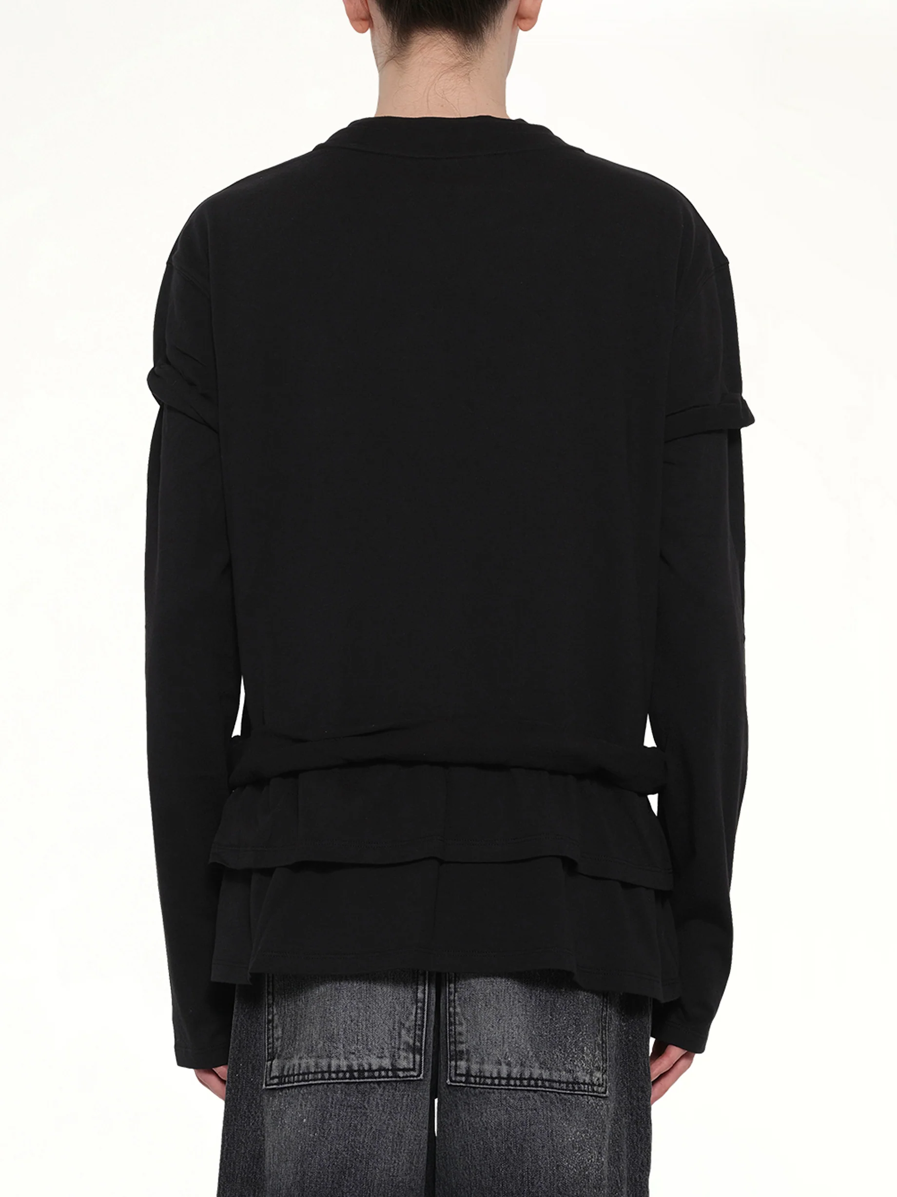 We11Done Triple-Layered T-Shirt in Black - Image 5