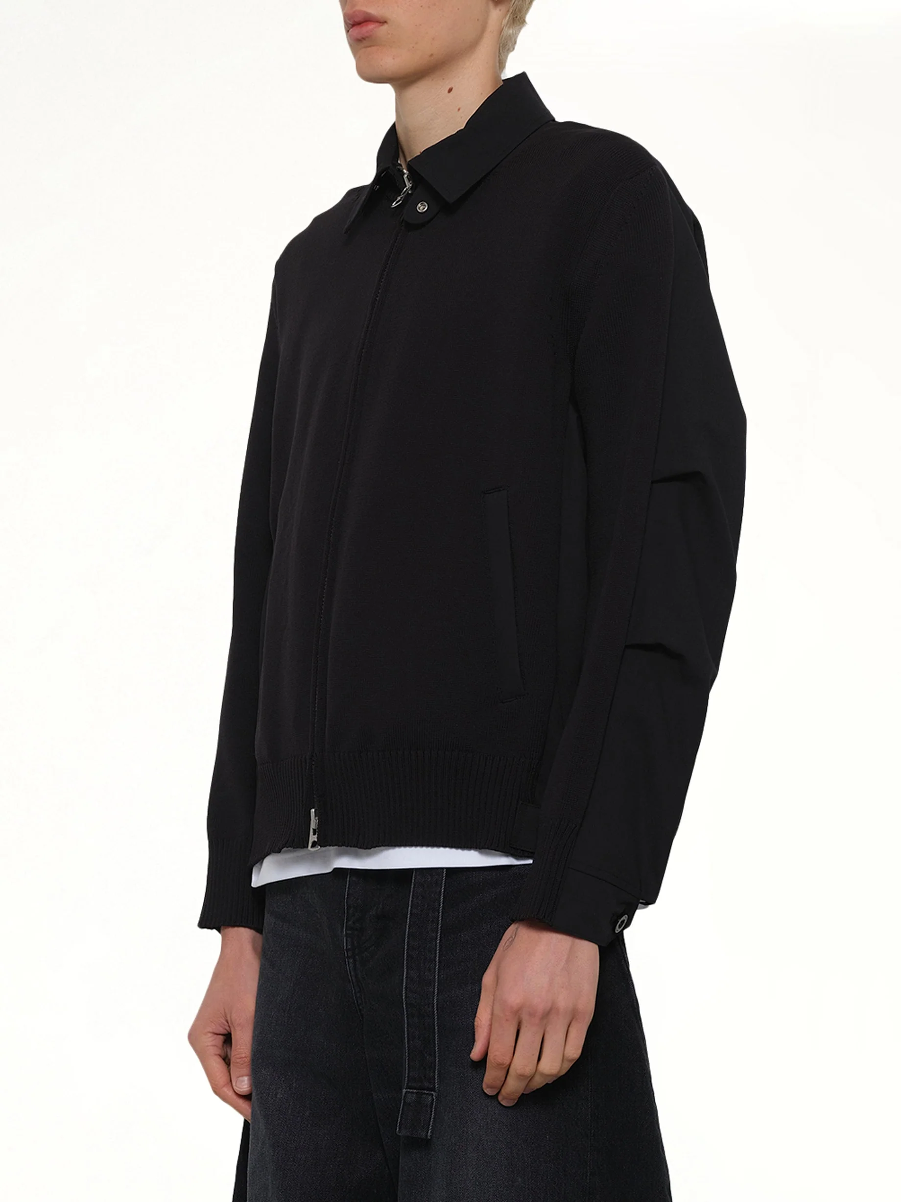 Weathercloth x Knit Blouson in Black - Image 3